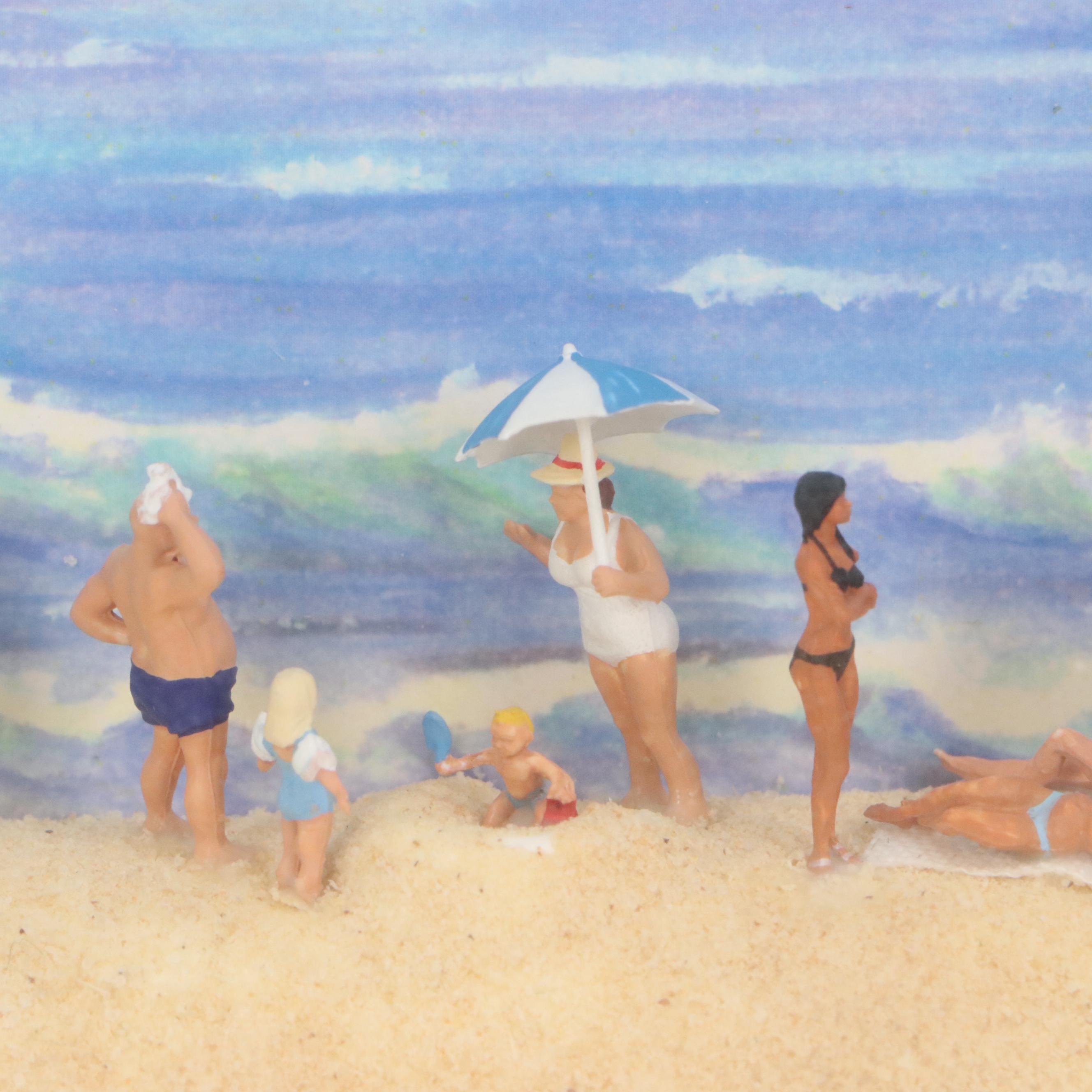 Christine Rodrigues Mixed Media Assemblage Shadow Box "At the Beach"