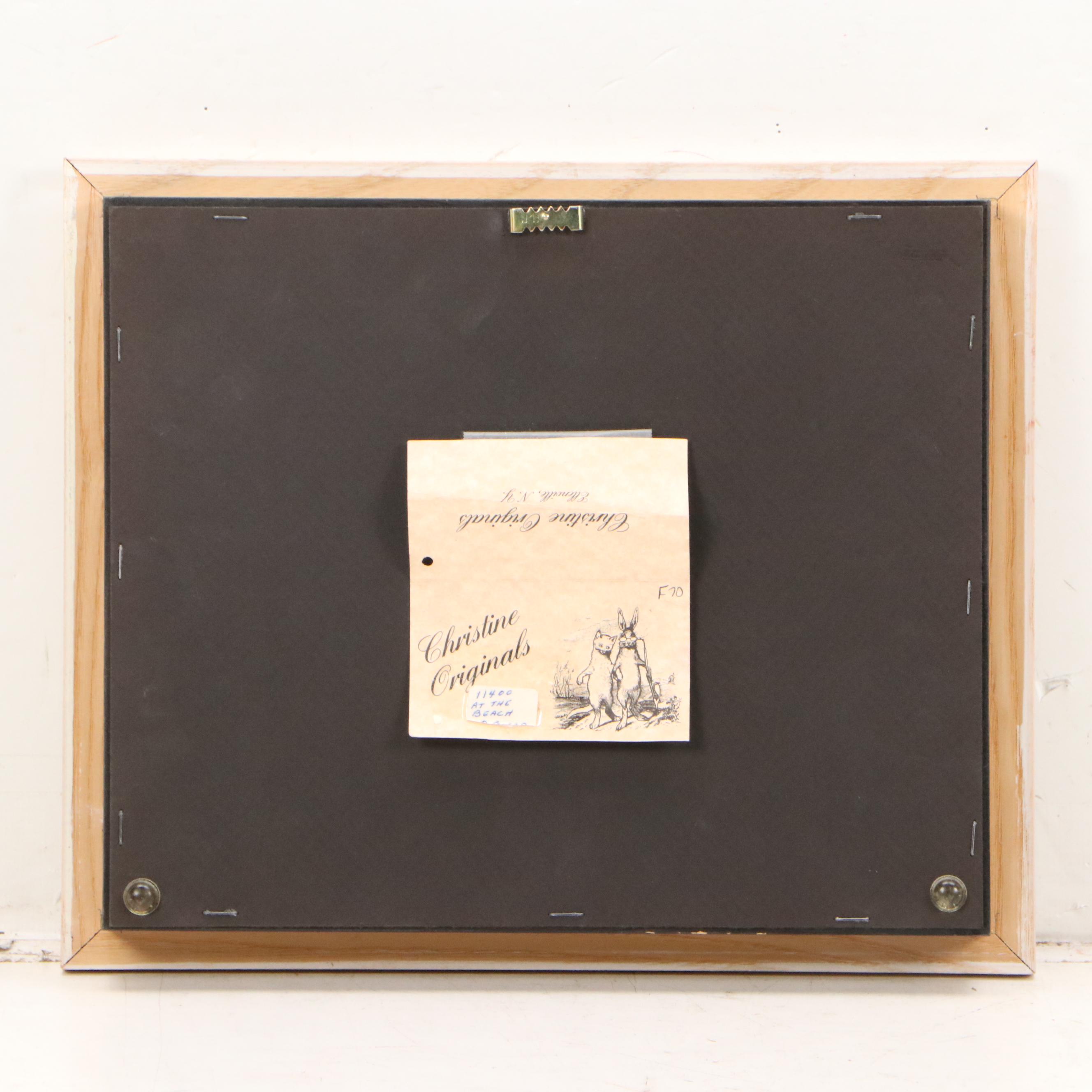 Christine Rodrigues Mixed Media Assemblage Shadow Box "At the Beach"