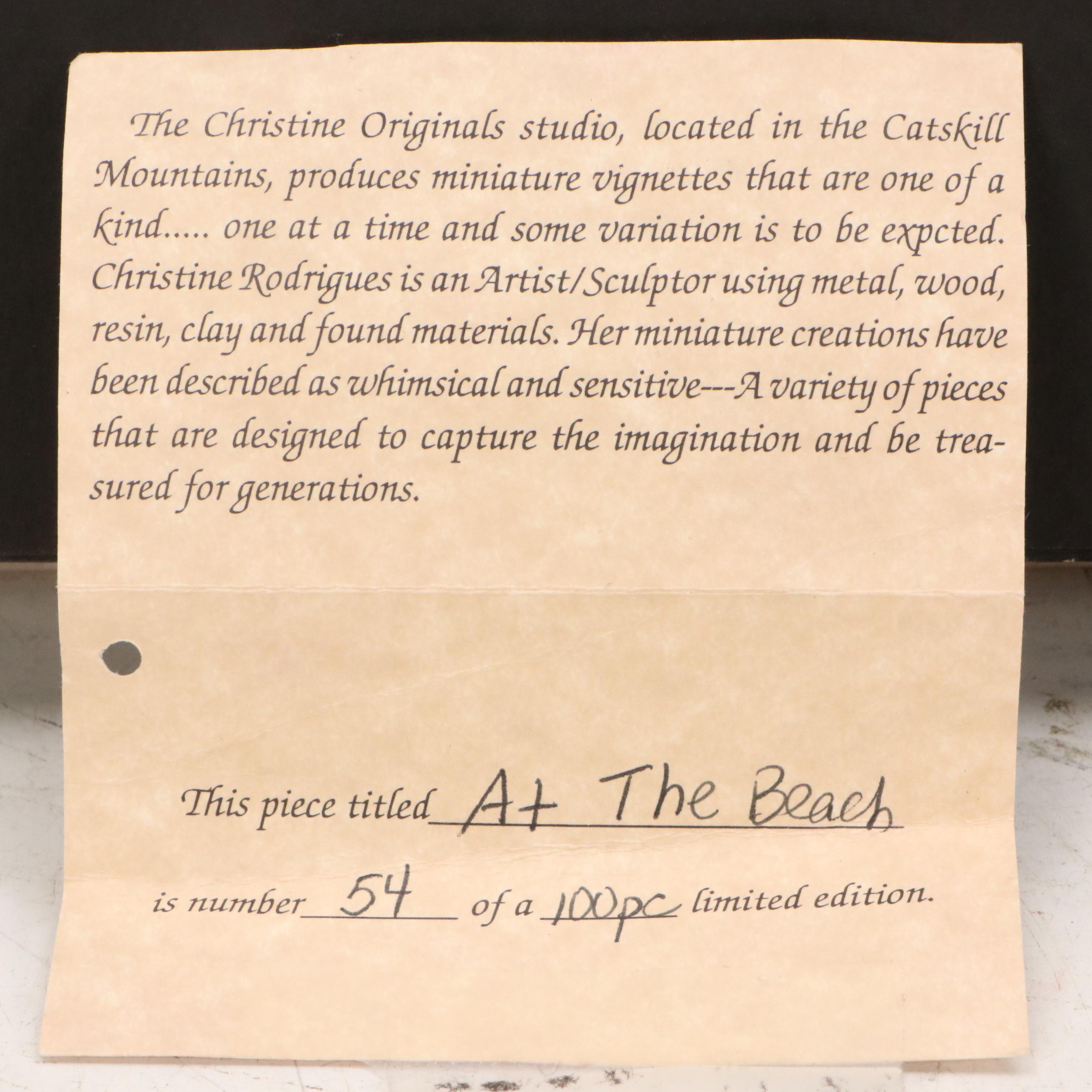 Christine Rodrigues Mixed Media Assemblage Shadow Box "At the Beach"