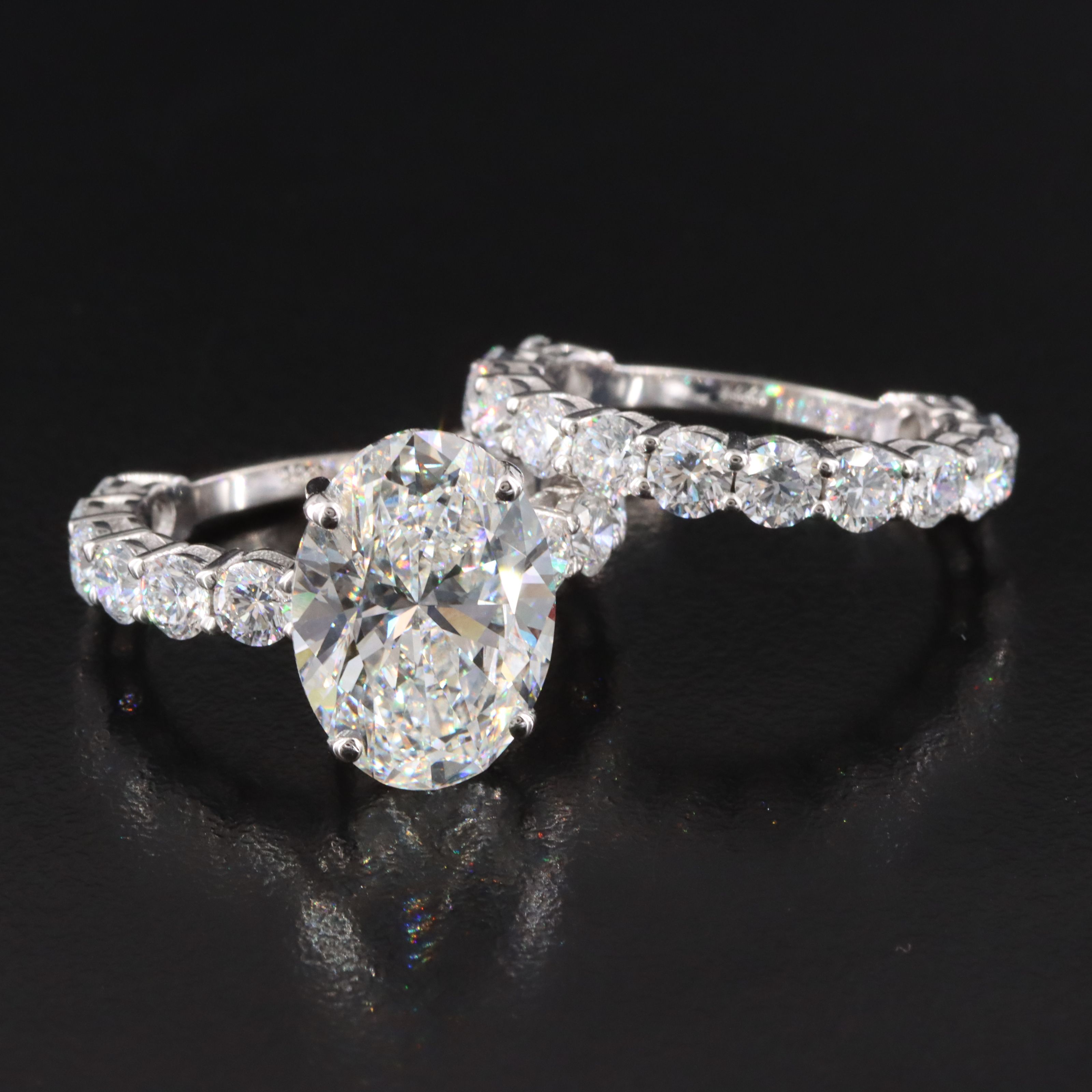 14K 11.24 CTW Lab Grown Diamond Ring Set with IGI Report