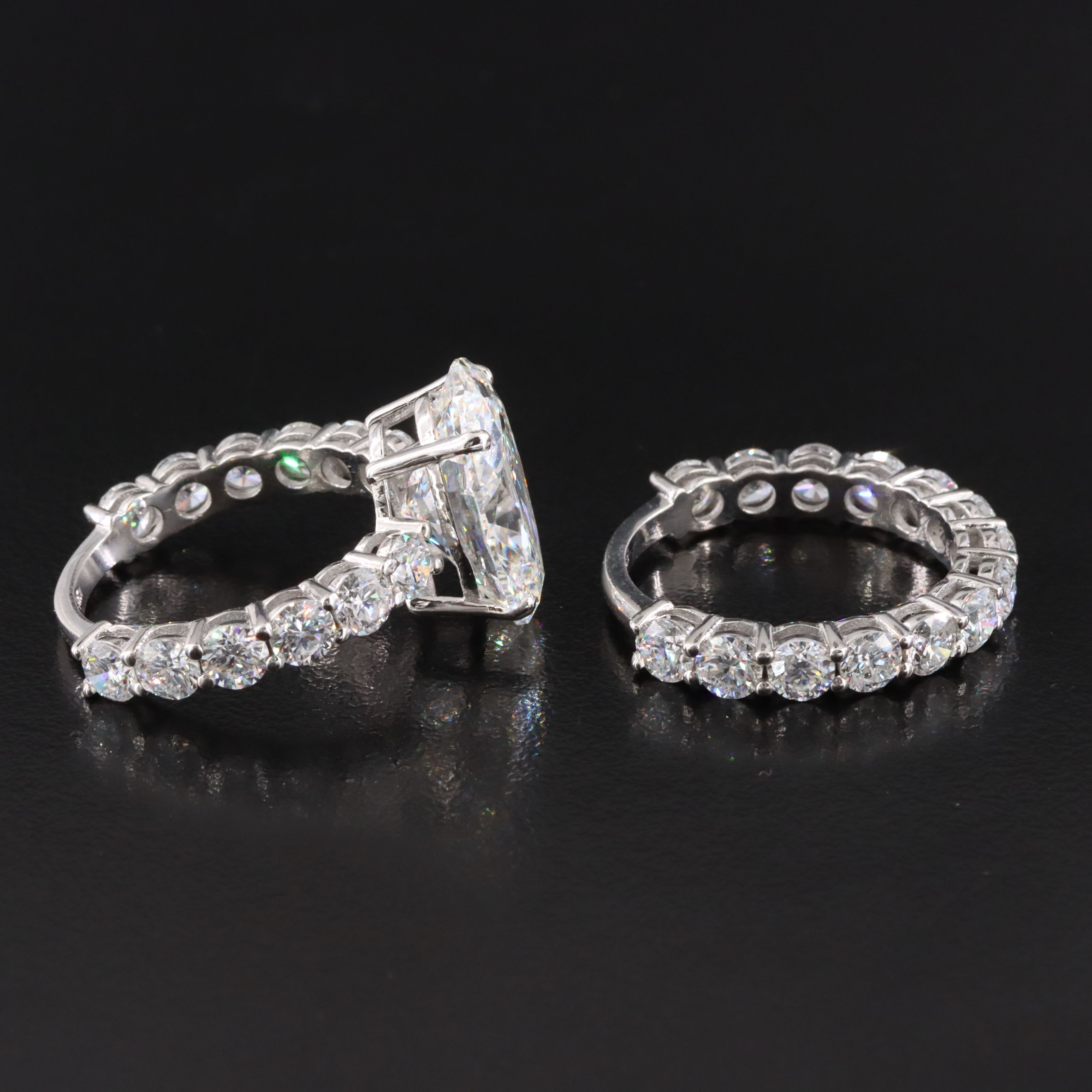 14K 11.24 CTW Lab Grown Diamond Ring Set with IGI Report