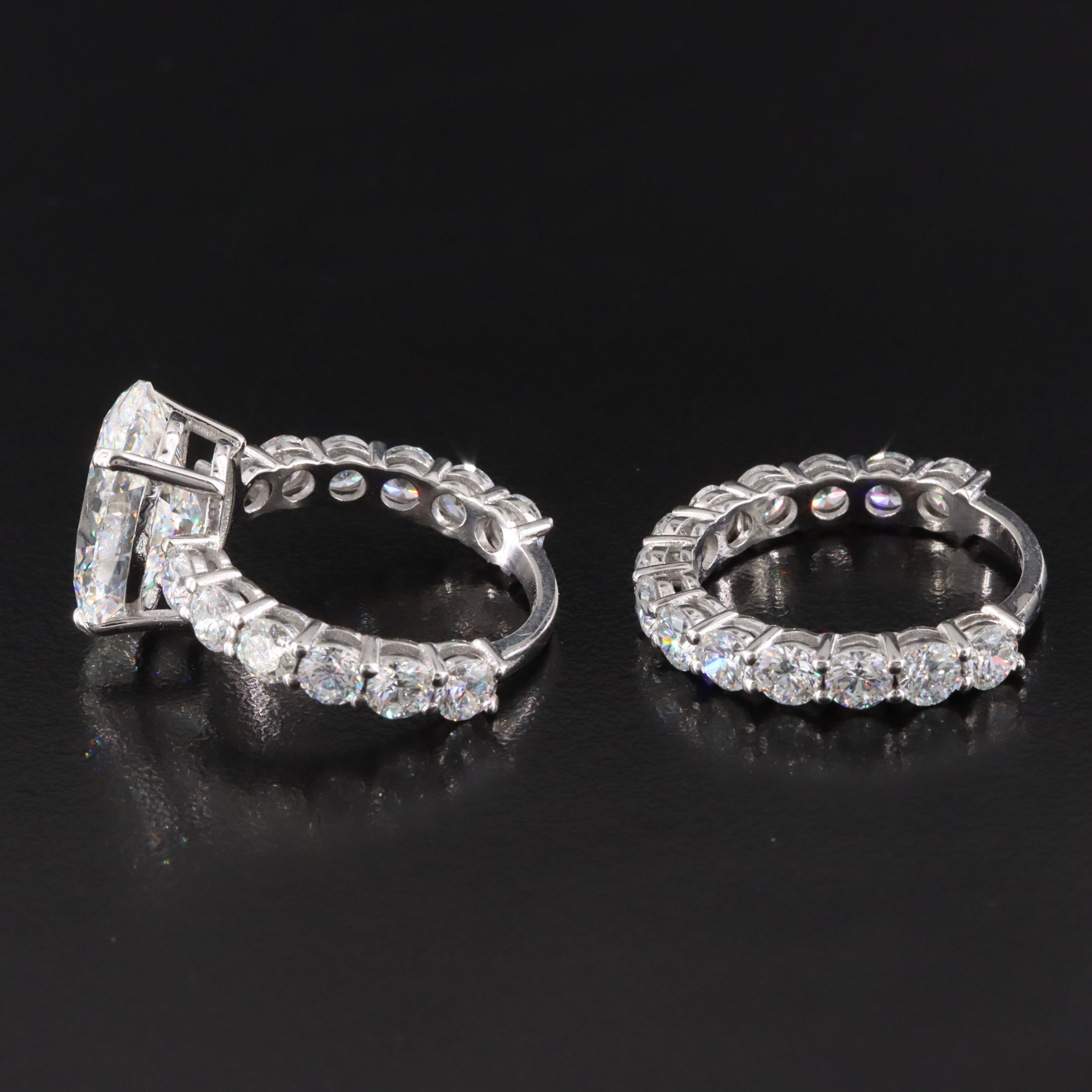 14K 11.24 CTW Lab Grown Diamond Ring Set with IGI Report