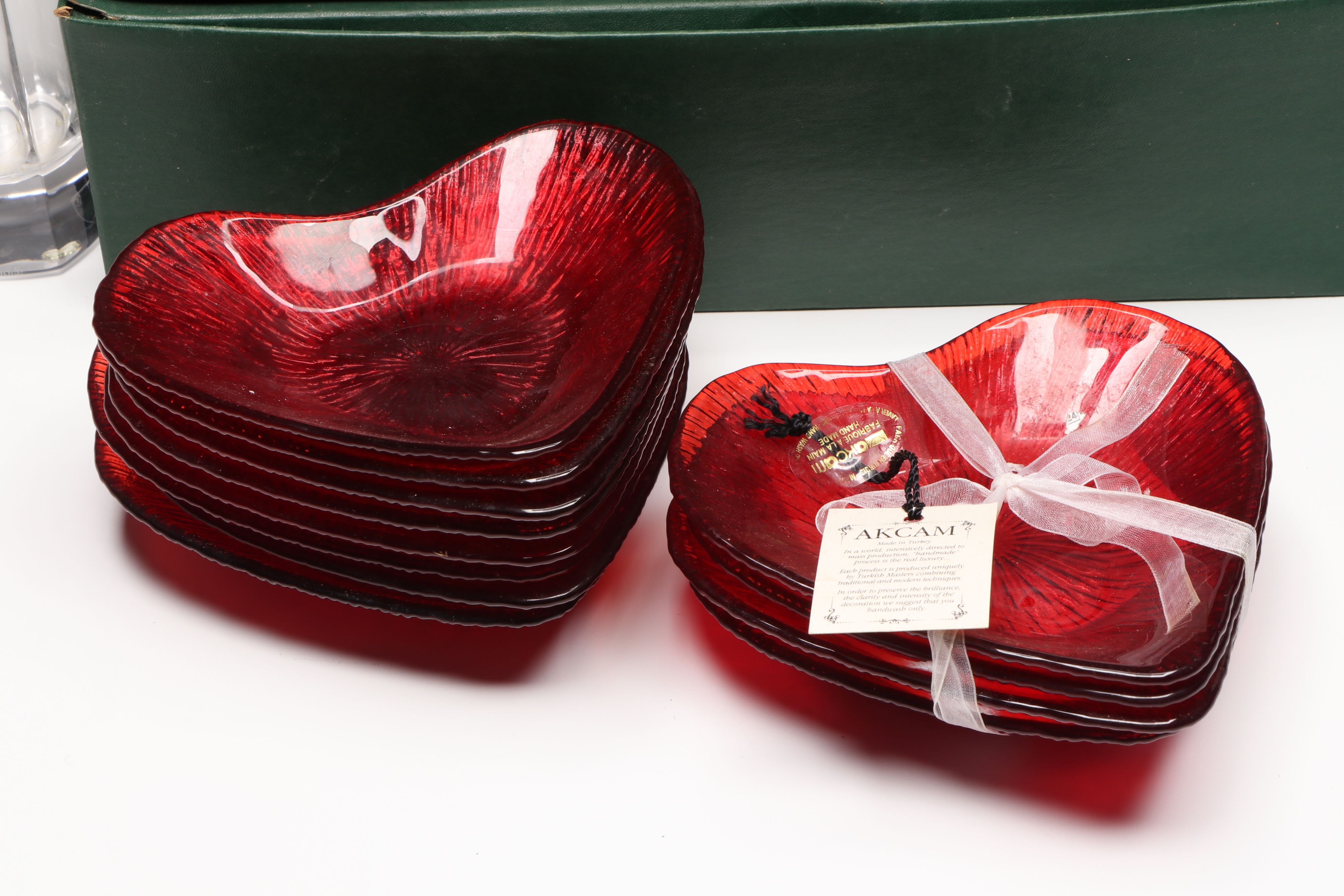 Orrefors Crystal with Ceramic Other and Other Heart-Shaped Tableware