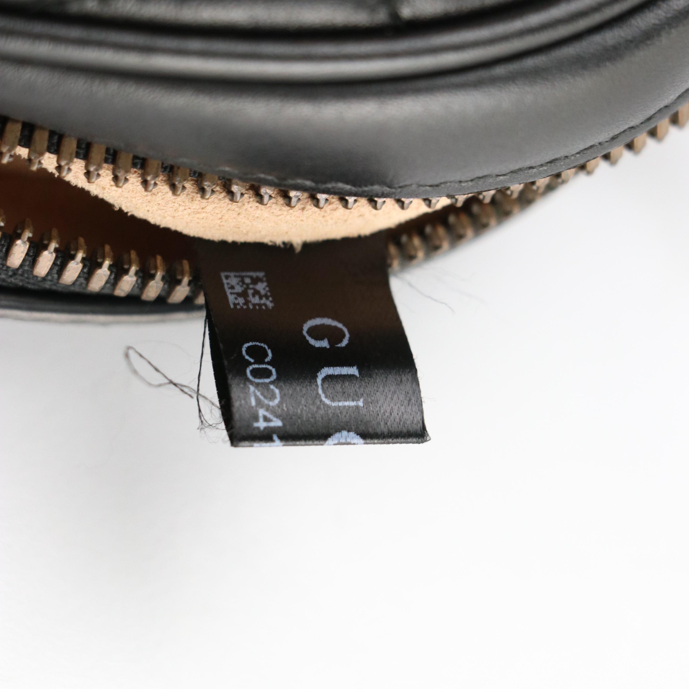 Gucci GG Marmont Belt Bag in Black Chevron Matelassé Leather