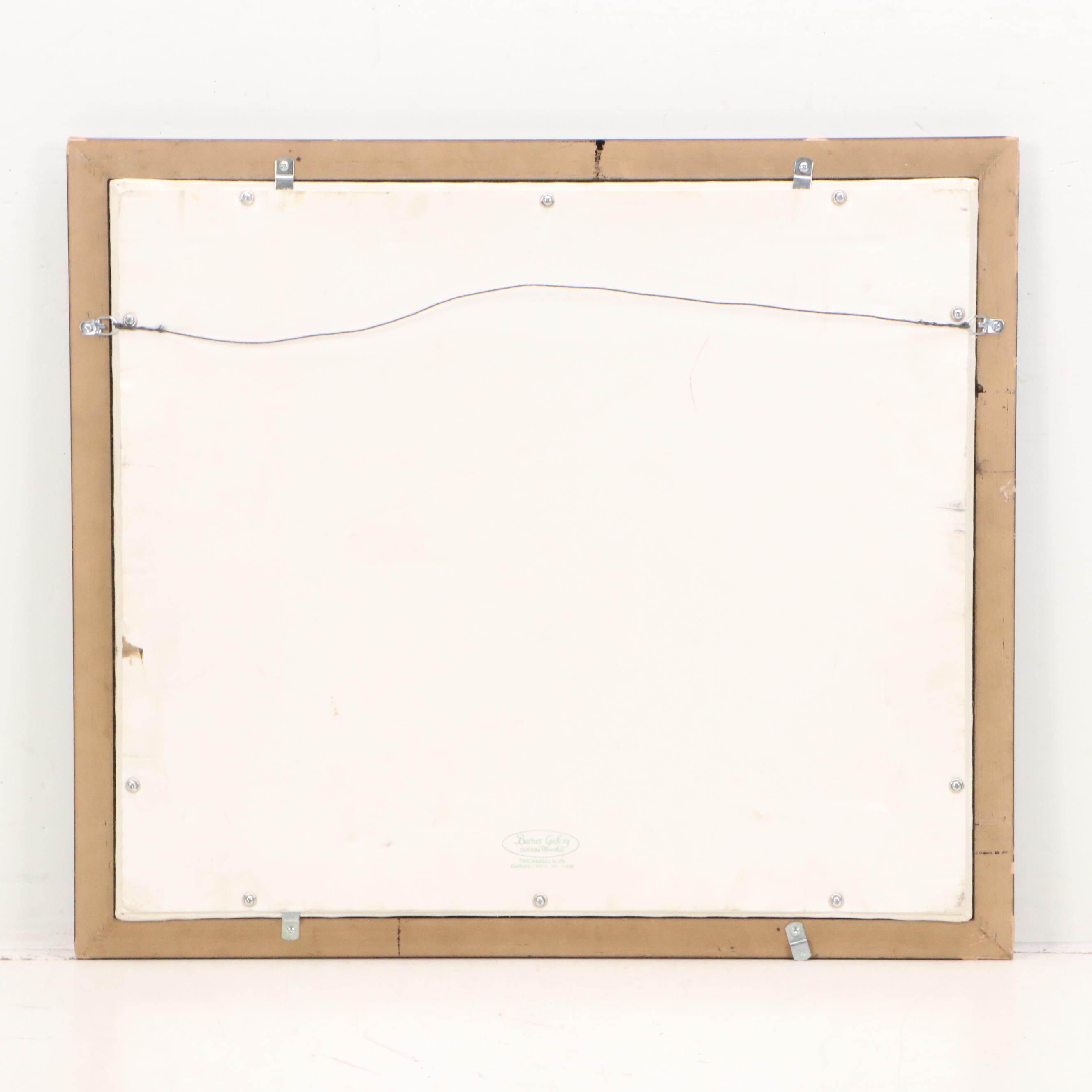 Parisian Cityscape Acrylic Painting Attributed to Caroline Burnett