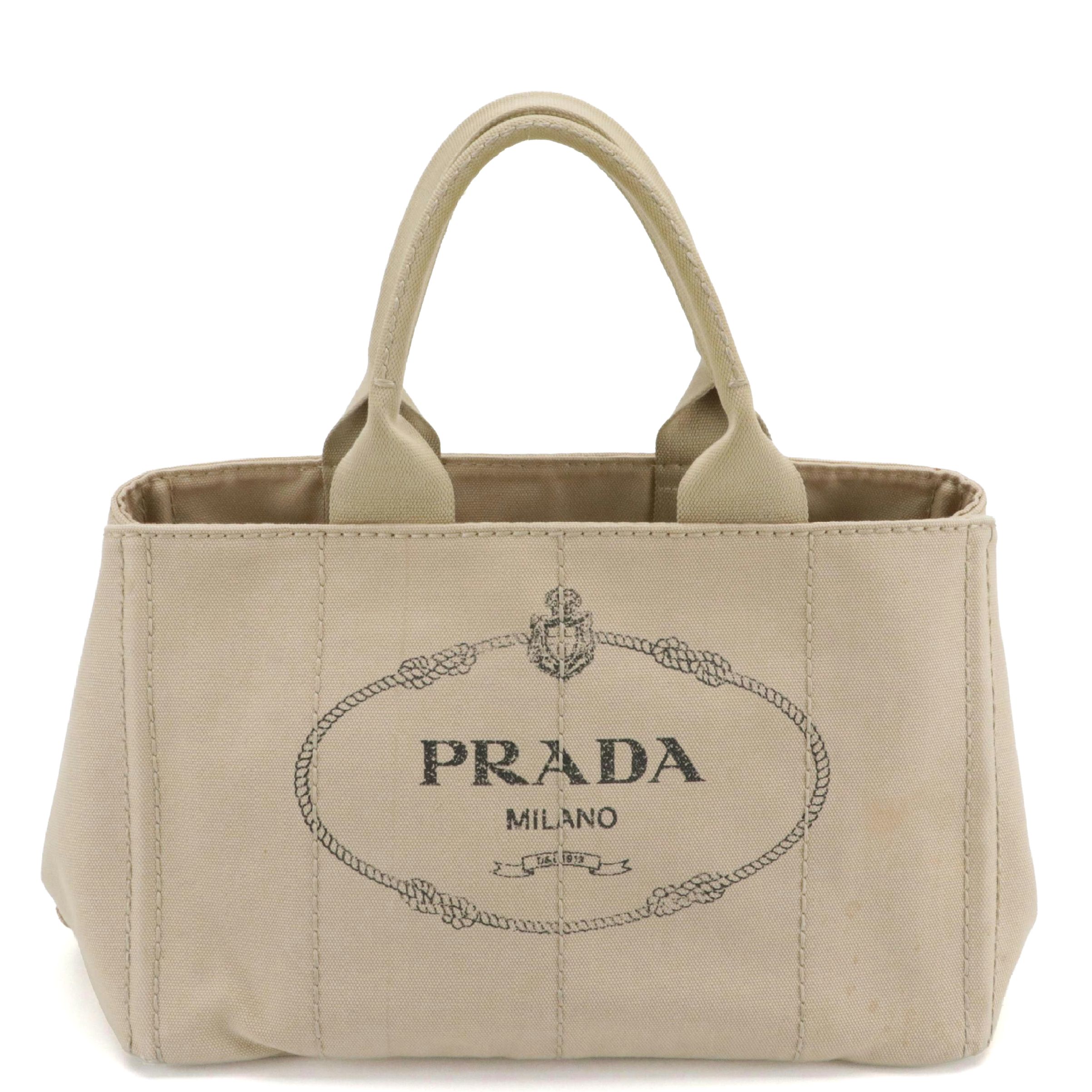 Prada Canapa Logo Tote in Beige Canvas