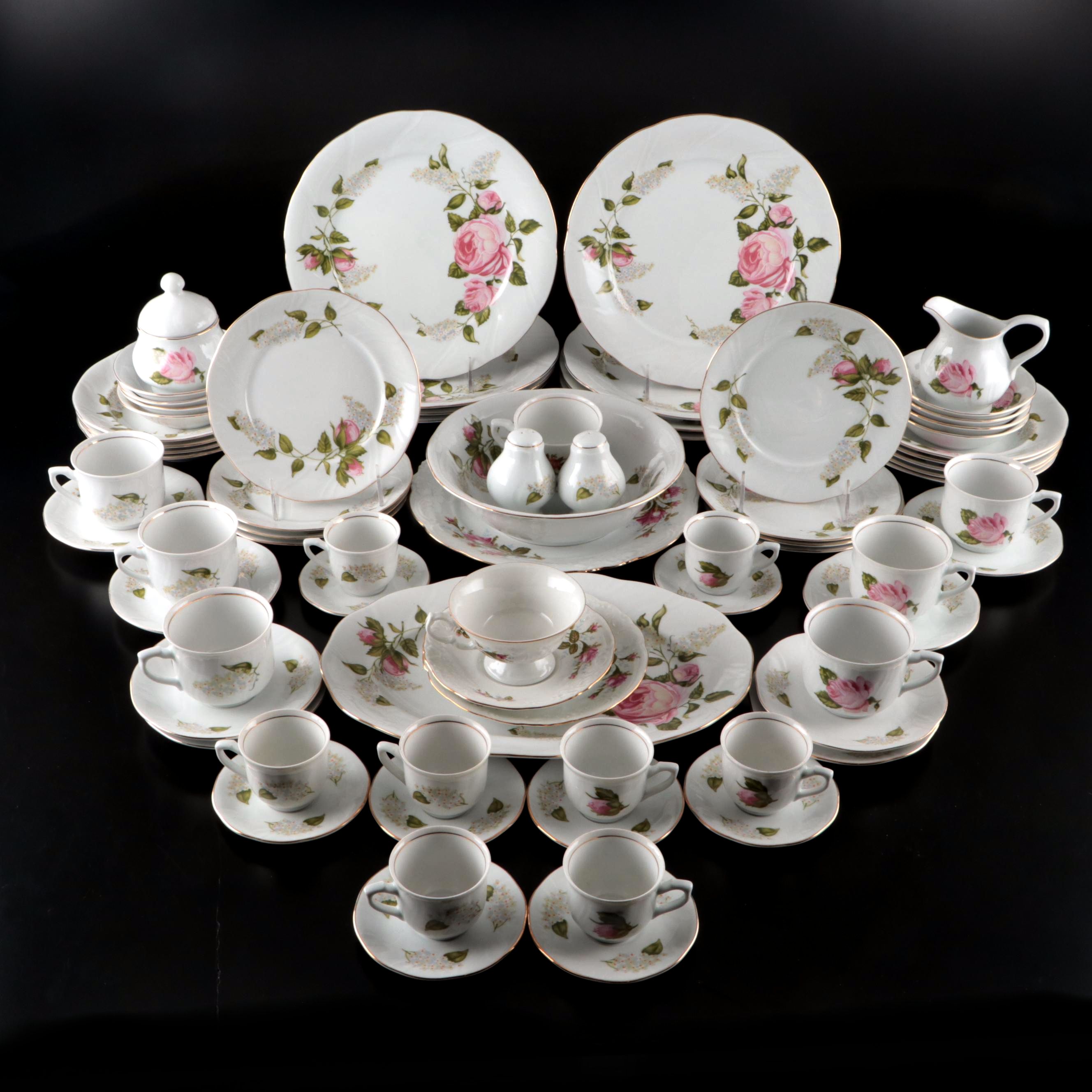 Baum Bros. Southington "Rose Briar", Korona, and More Polish Rose Dinnerware