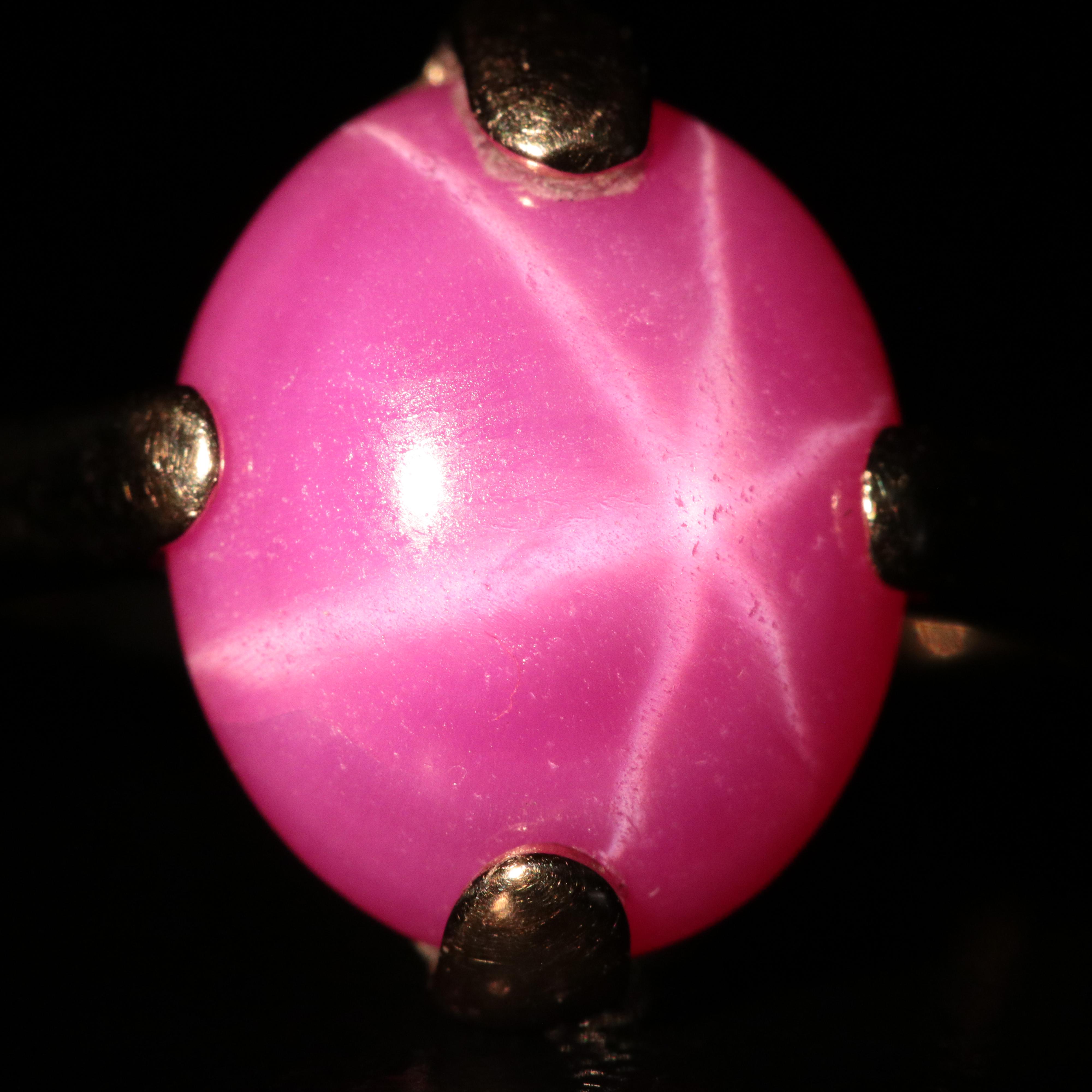 10K Star Ruby Pendant and Ring Set