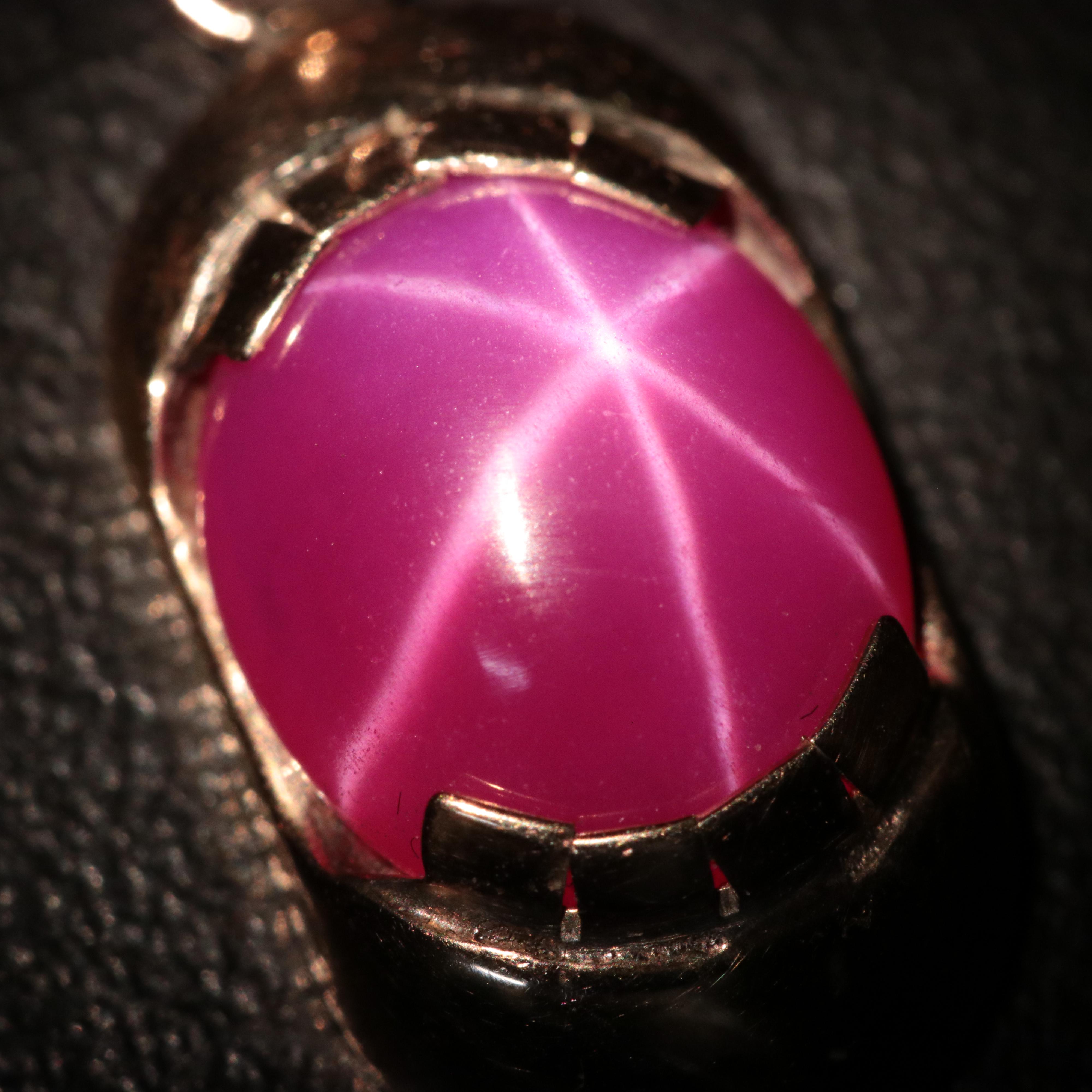 10K Star Ruby Pendant and Ring Set