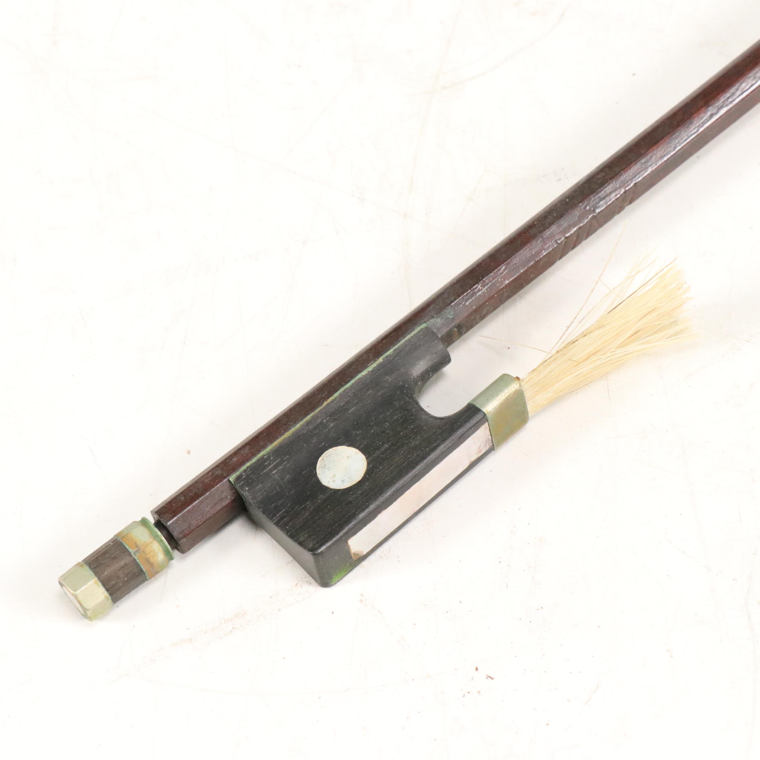 4/4 Spruce Top and Tiger Maple Violin with Abalone Inlay in Leather Case