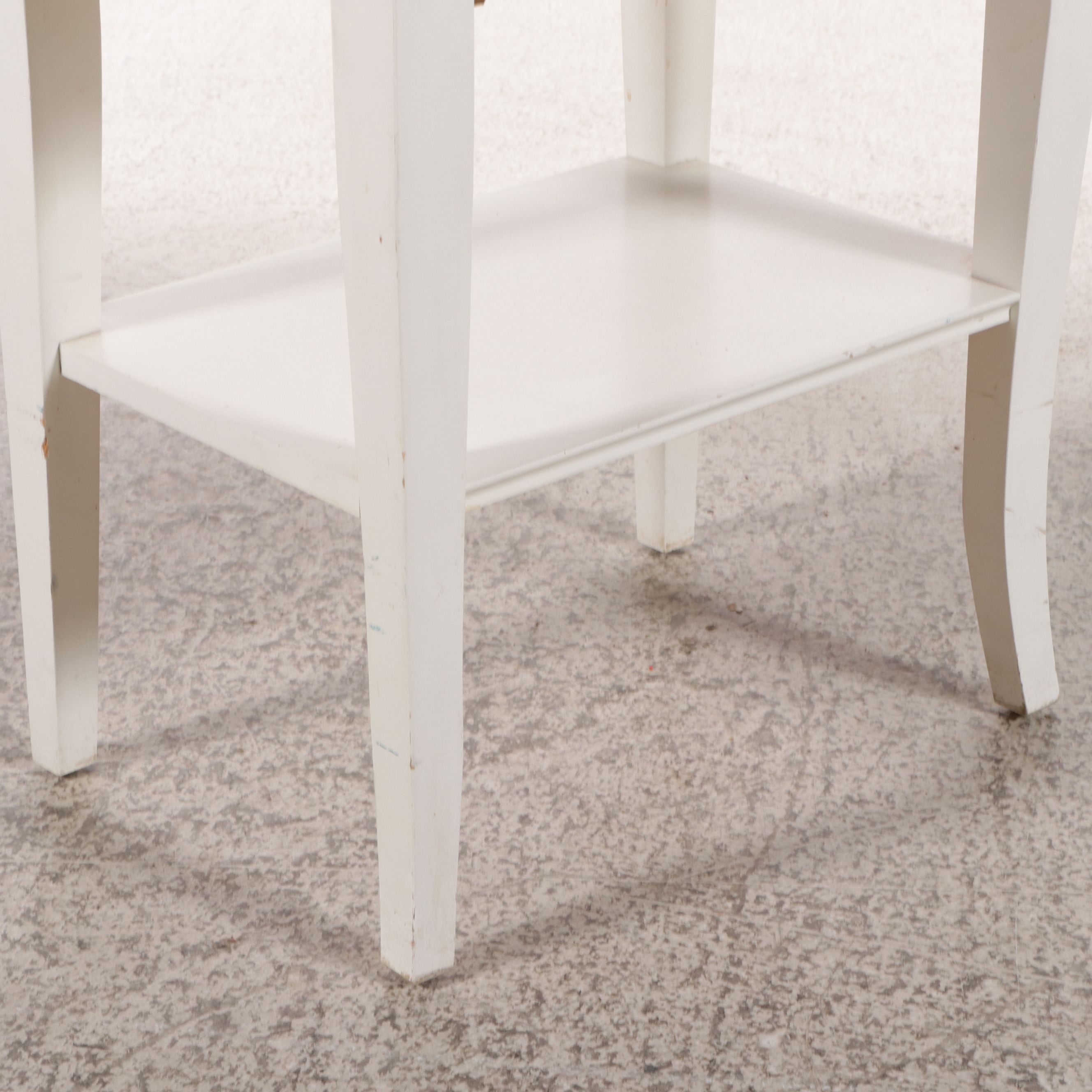 French Provincial Style Paint-Decorated Wood Desk with Hutch and Nightstand