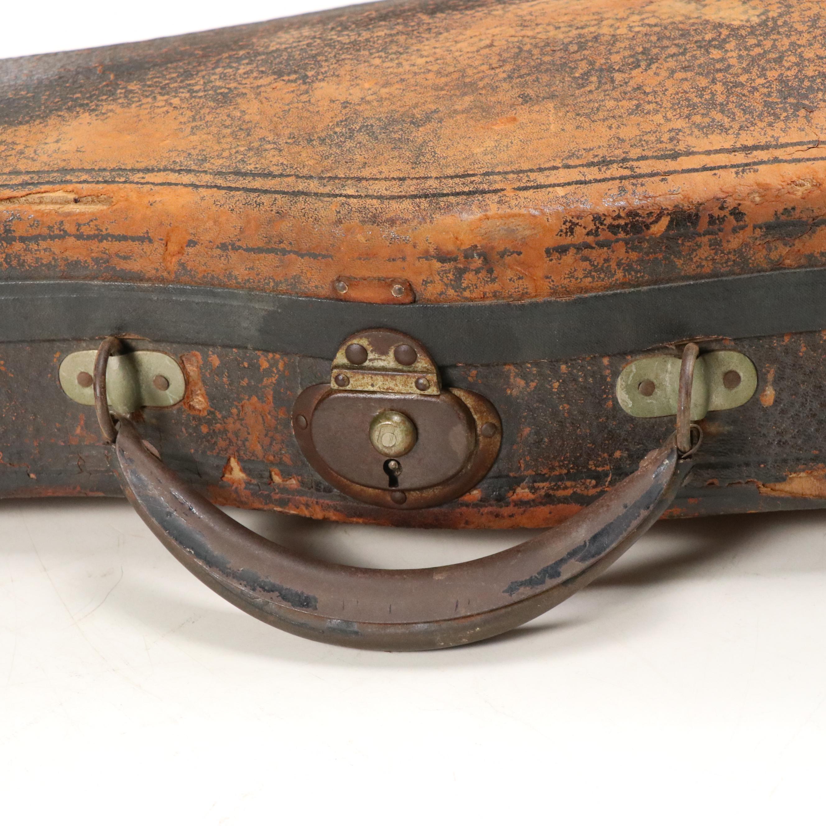 4/4 Spruce Top and Tiger Maple Violin with Abalone Inlay in Leather Case