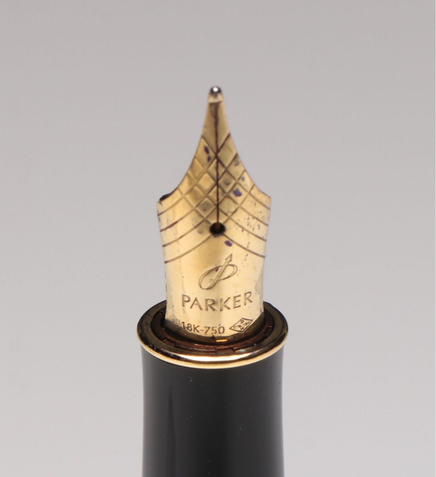 Parker "Sonnet" Black Resin Fountain Pen with 18K Gold Nib