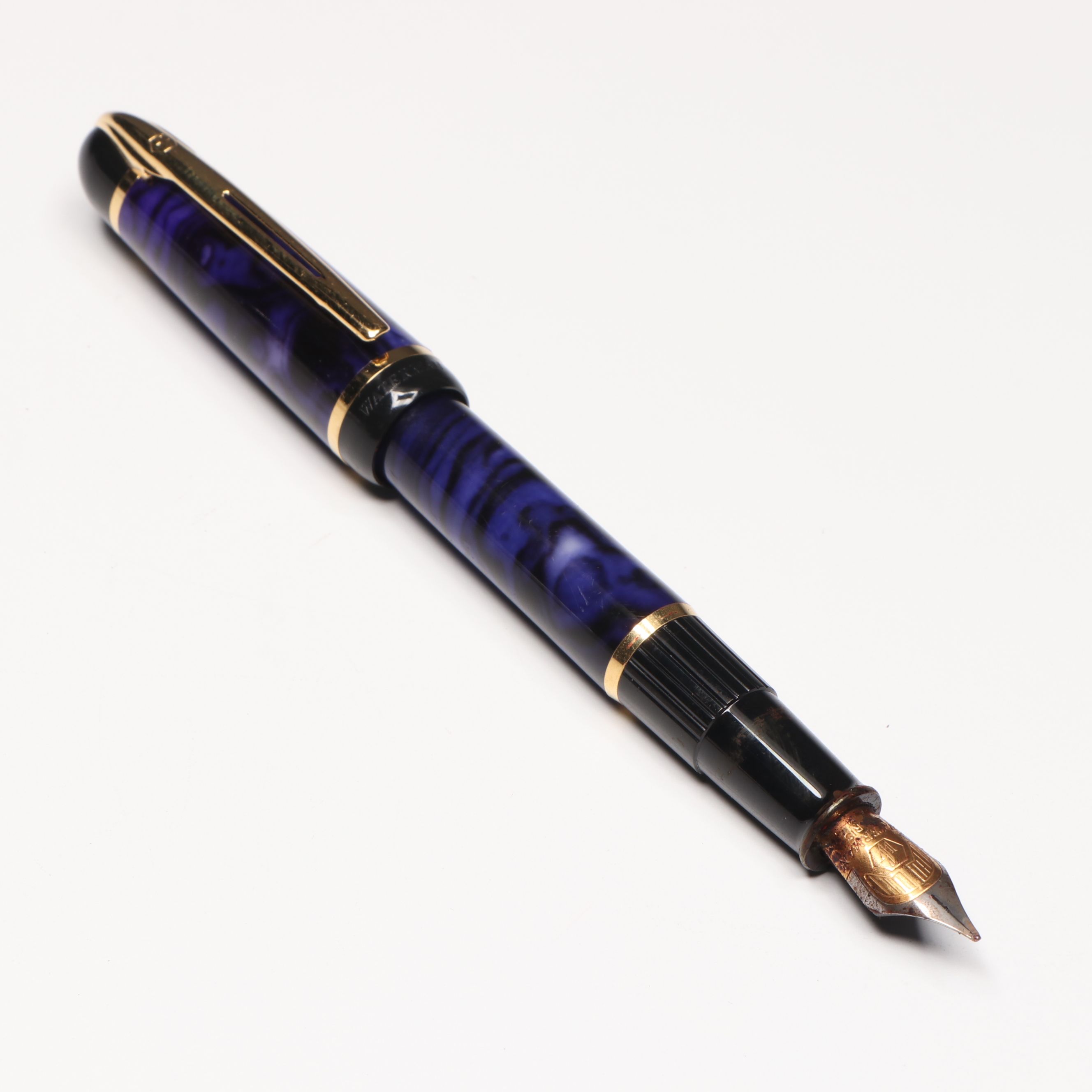 Waterman "Phileas" Blue Marbled Resin Fountain Pen
