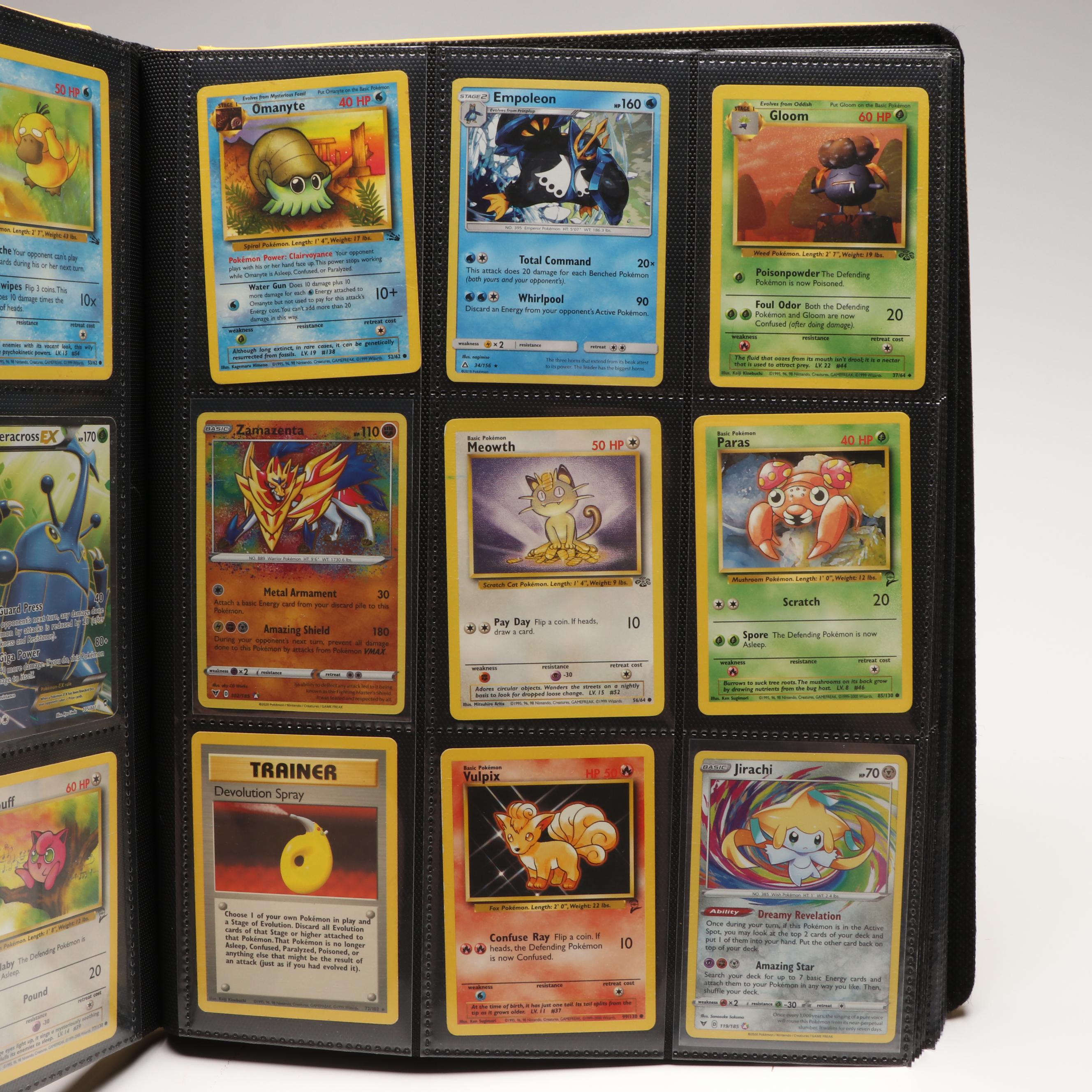 Pokémon Trading Cards in Album and Storage Boxes Including Charizard and More