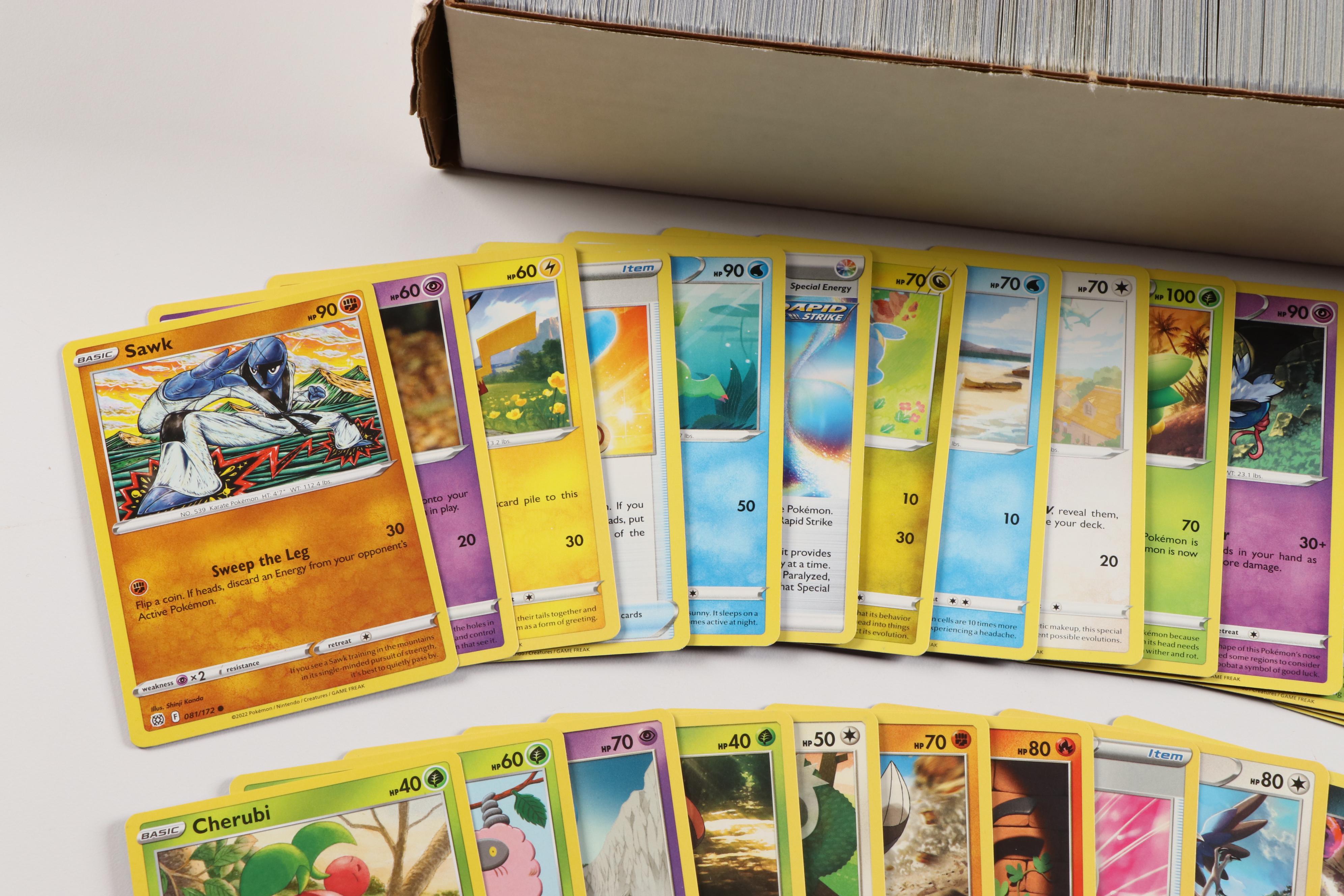 Pokémon Trading Cards in Album and Storage Boxes Including Charizard and More