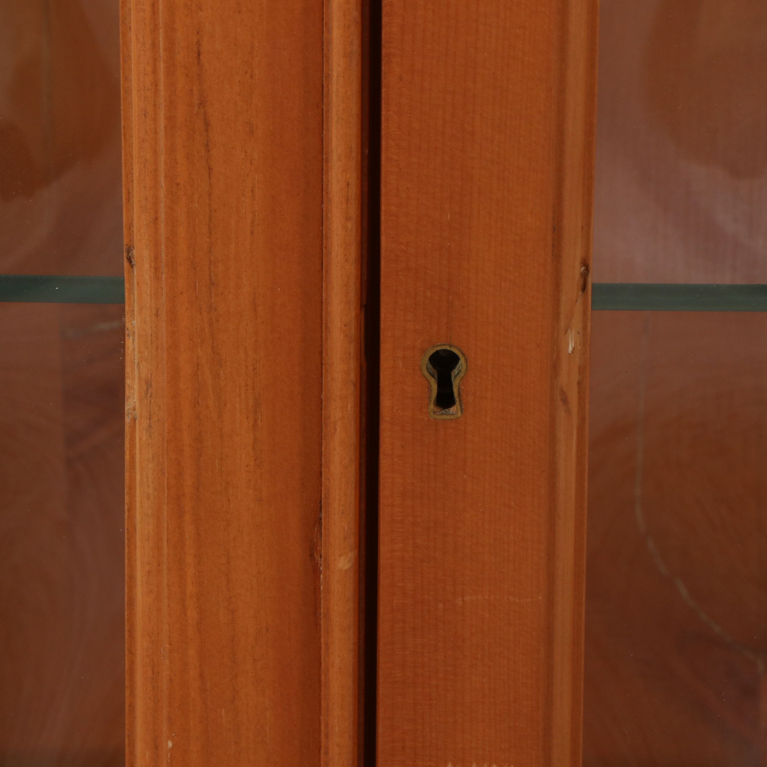 Georgian Style Pine Breakfront Secretary Bookcase, Mid to Late 20th Century