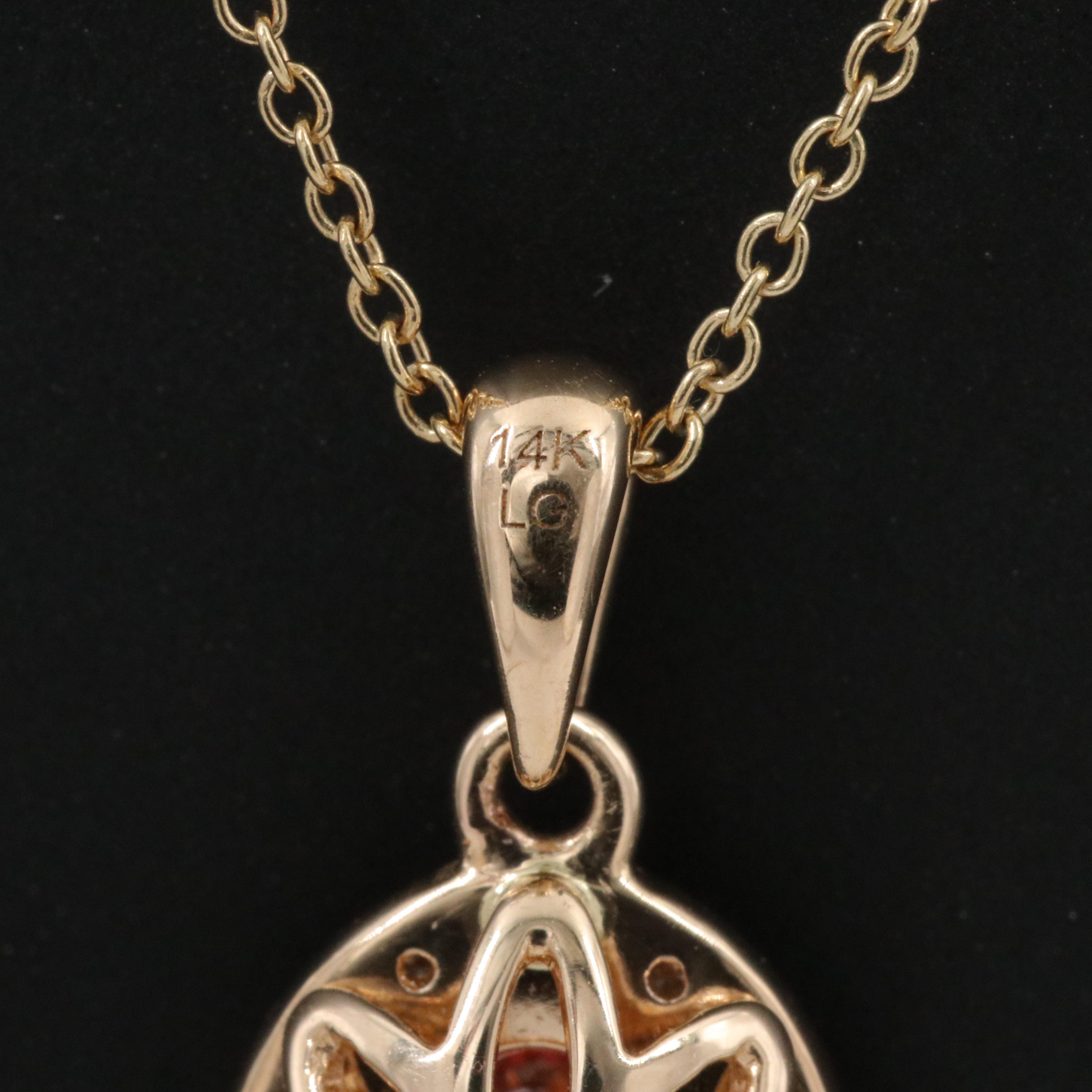 14K 1.02 CTW Lab Grown Diamond Pendant Necklace with Fancy Pink Center