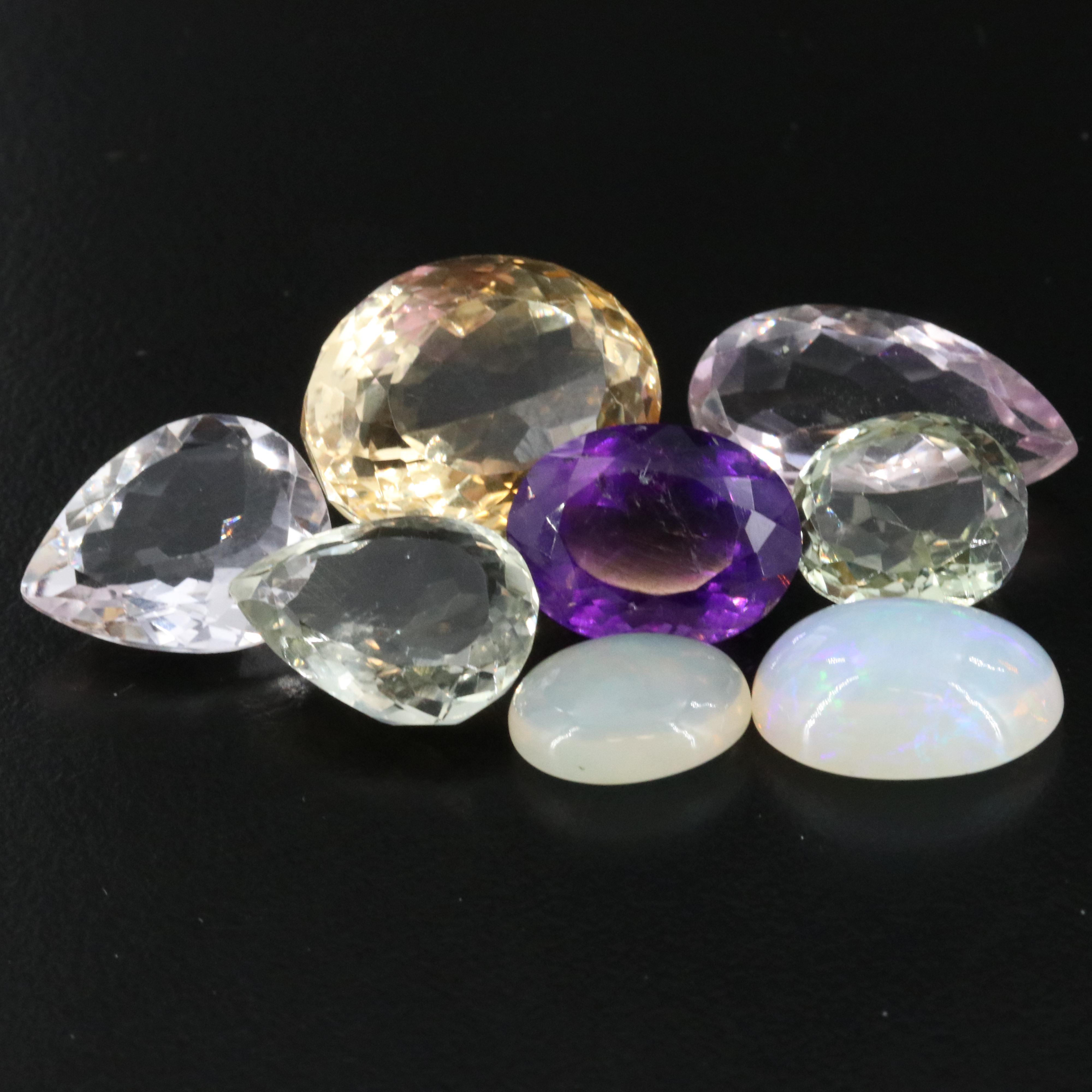 Loose 64.08 CTW Gemstones Featuring Amethyst, Citrine and Opal