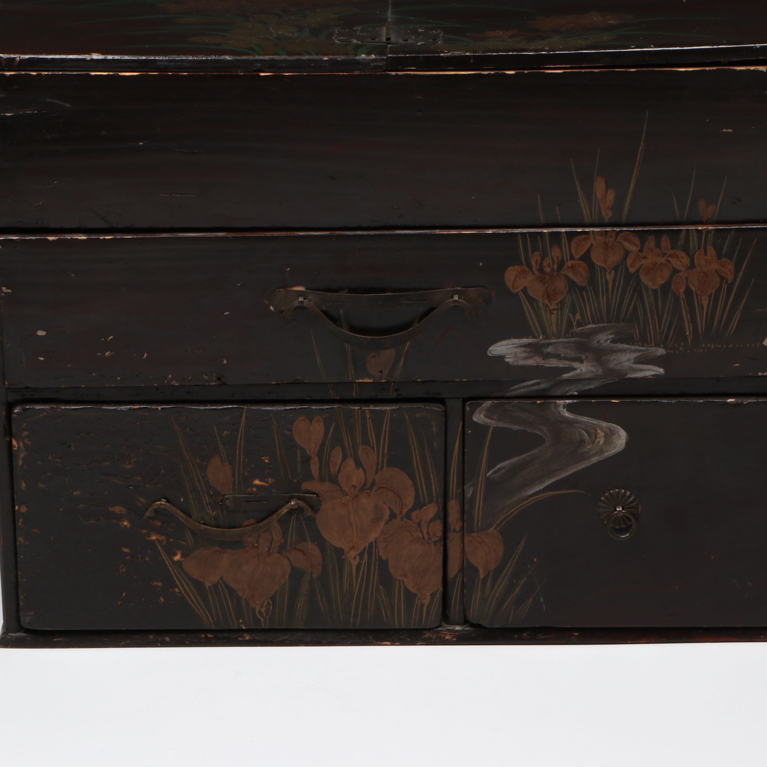 Japanese Hand-Painted Wooden Box