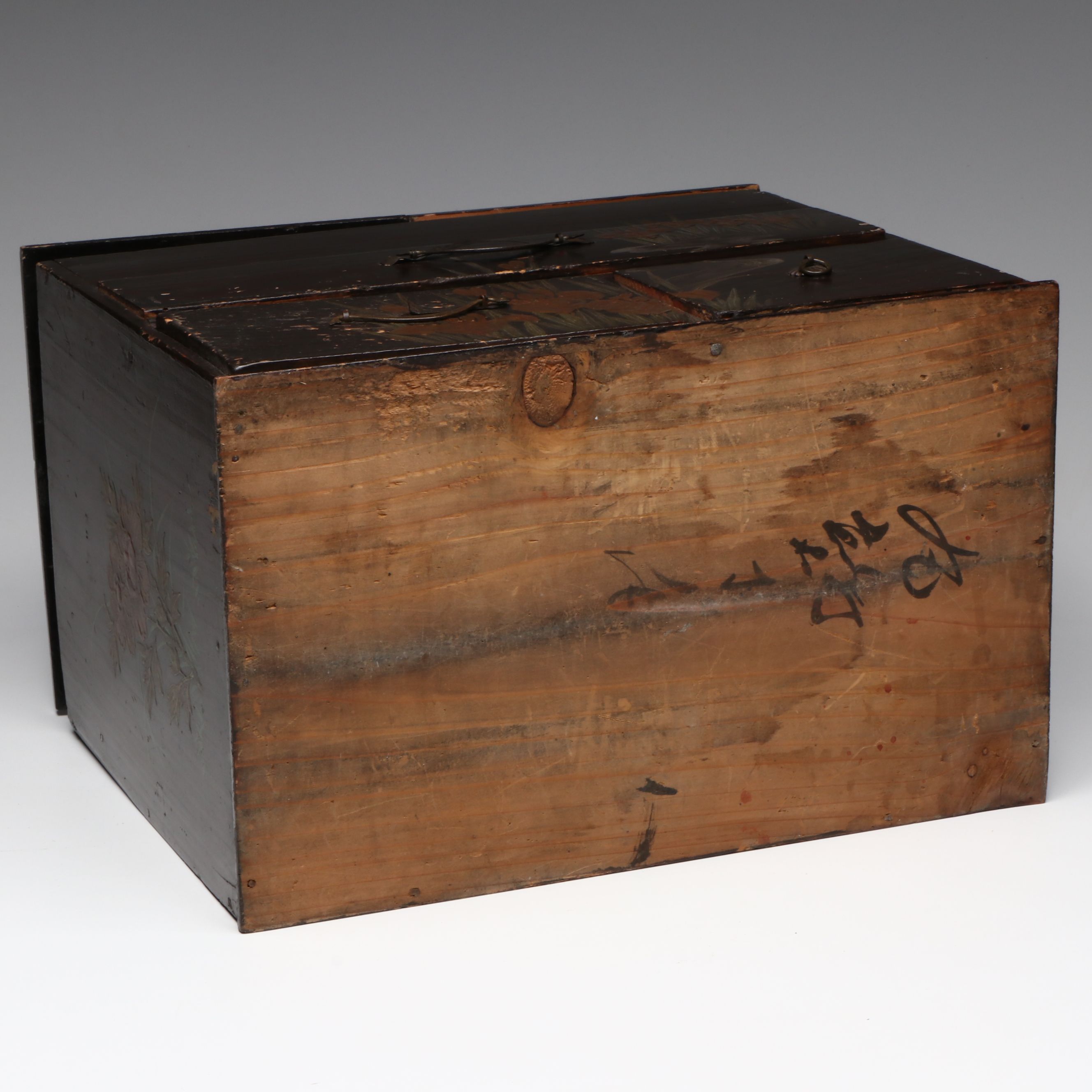 Japanese Hand-Painted Wooden Box