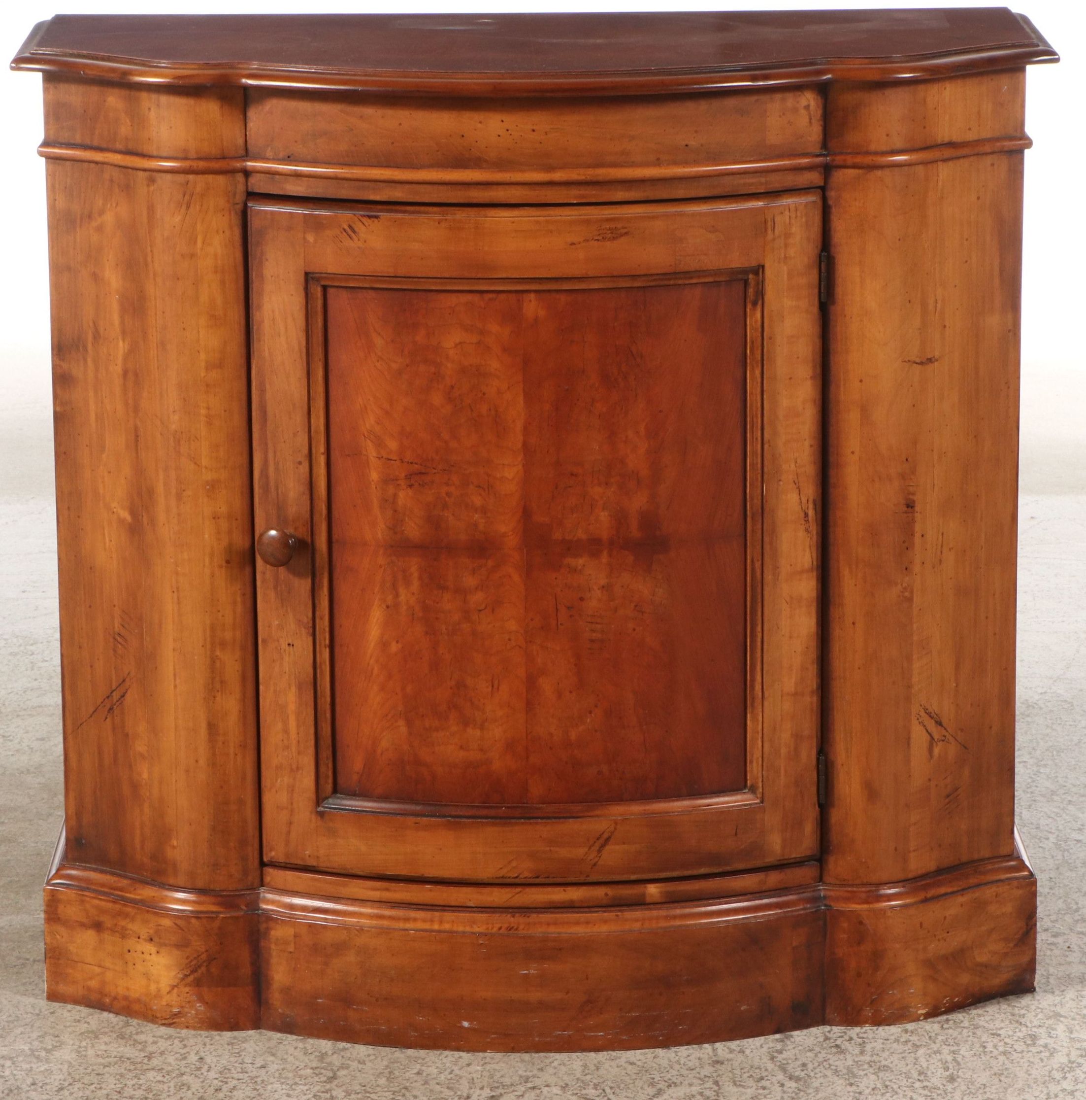 Neoclassical Style Wooden Demilune Cabinet