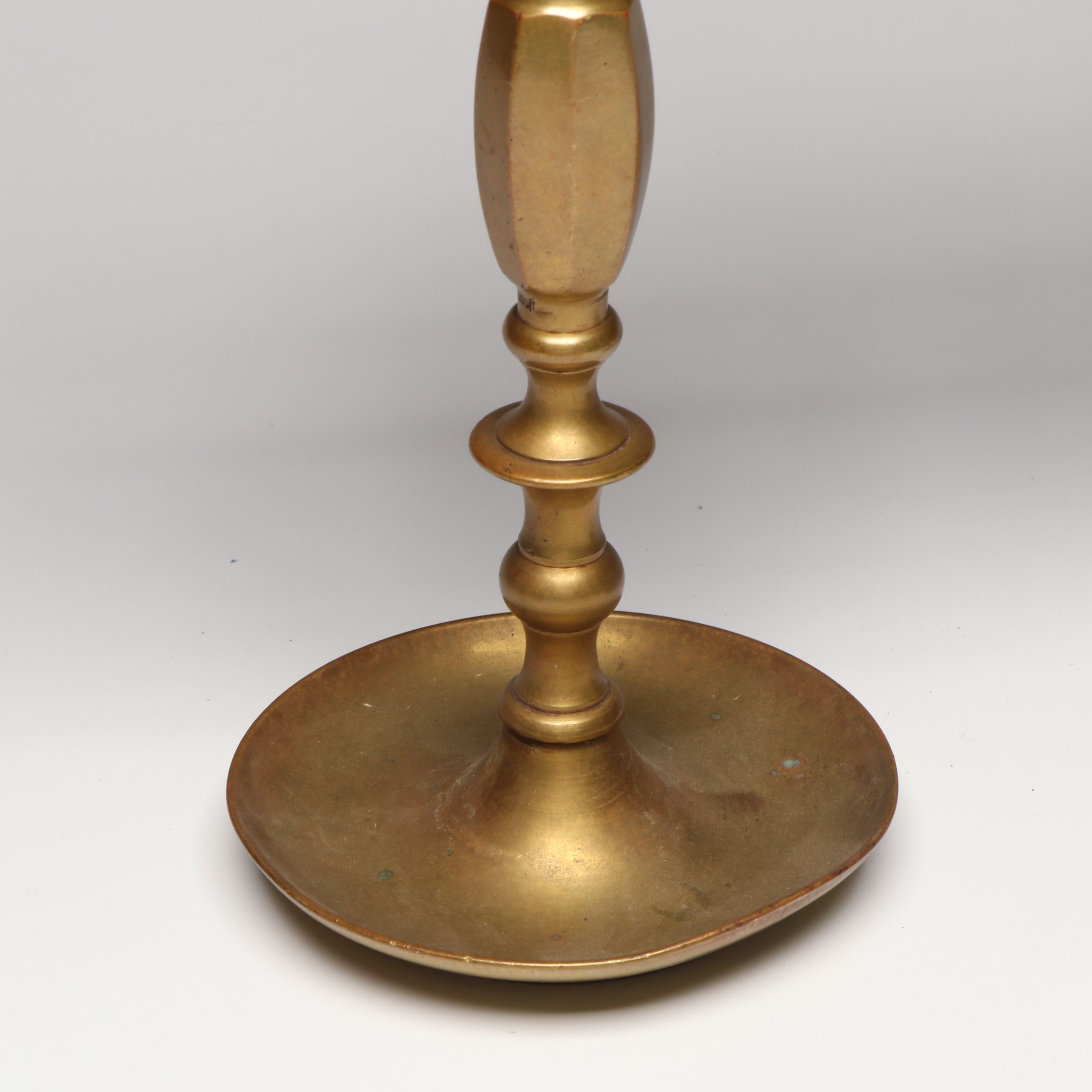 Pair of Lions of Judah Candelabra with Indian and Other Brass Candlesticks