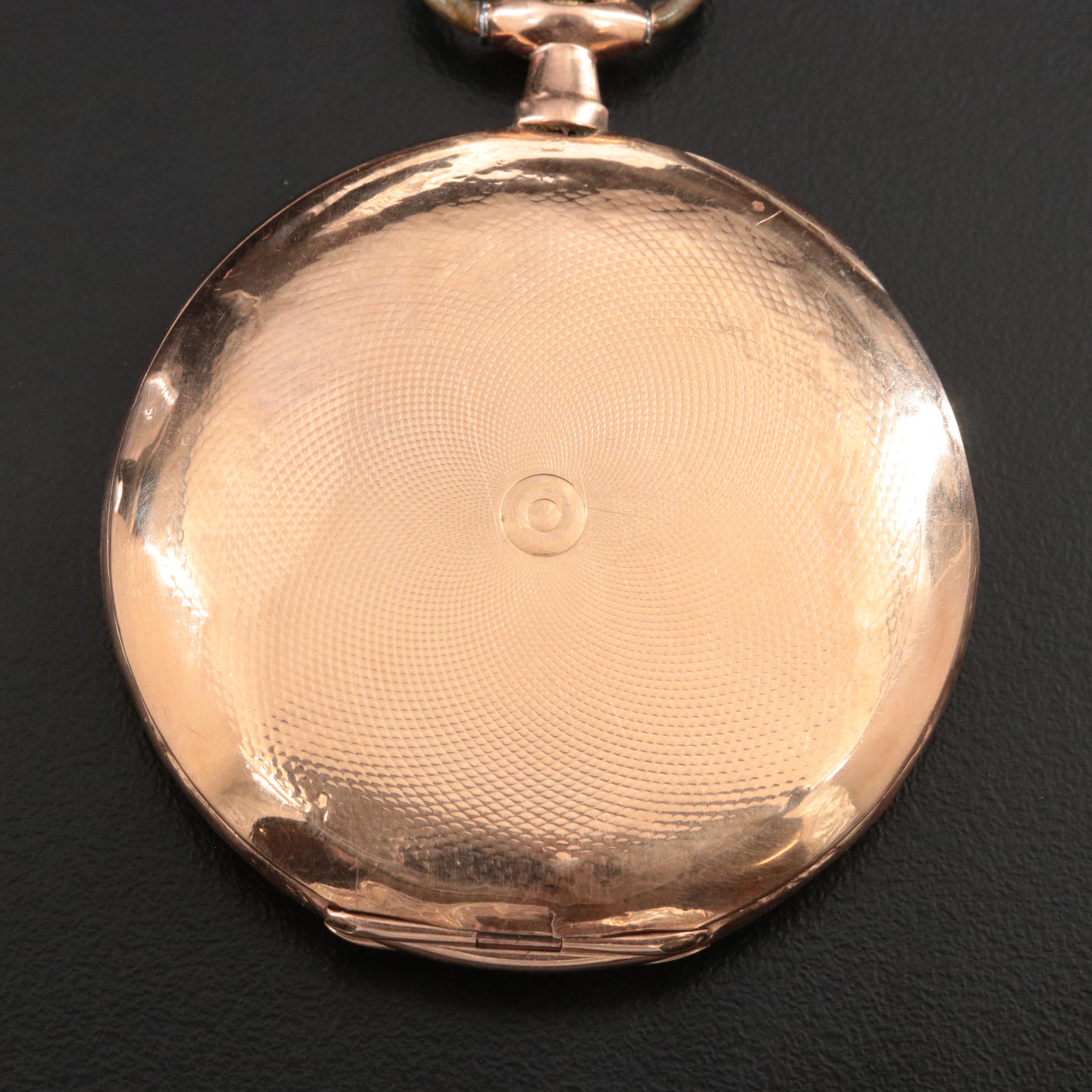 14K Pocket Watch & Monongrammed Adornment Ribbon