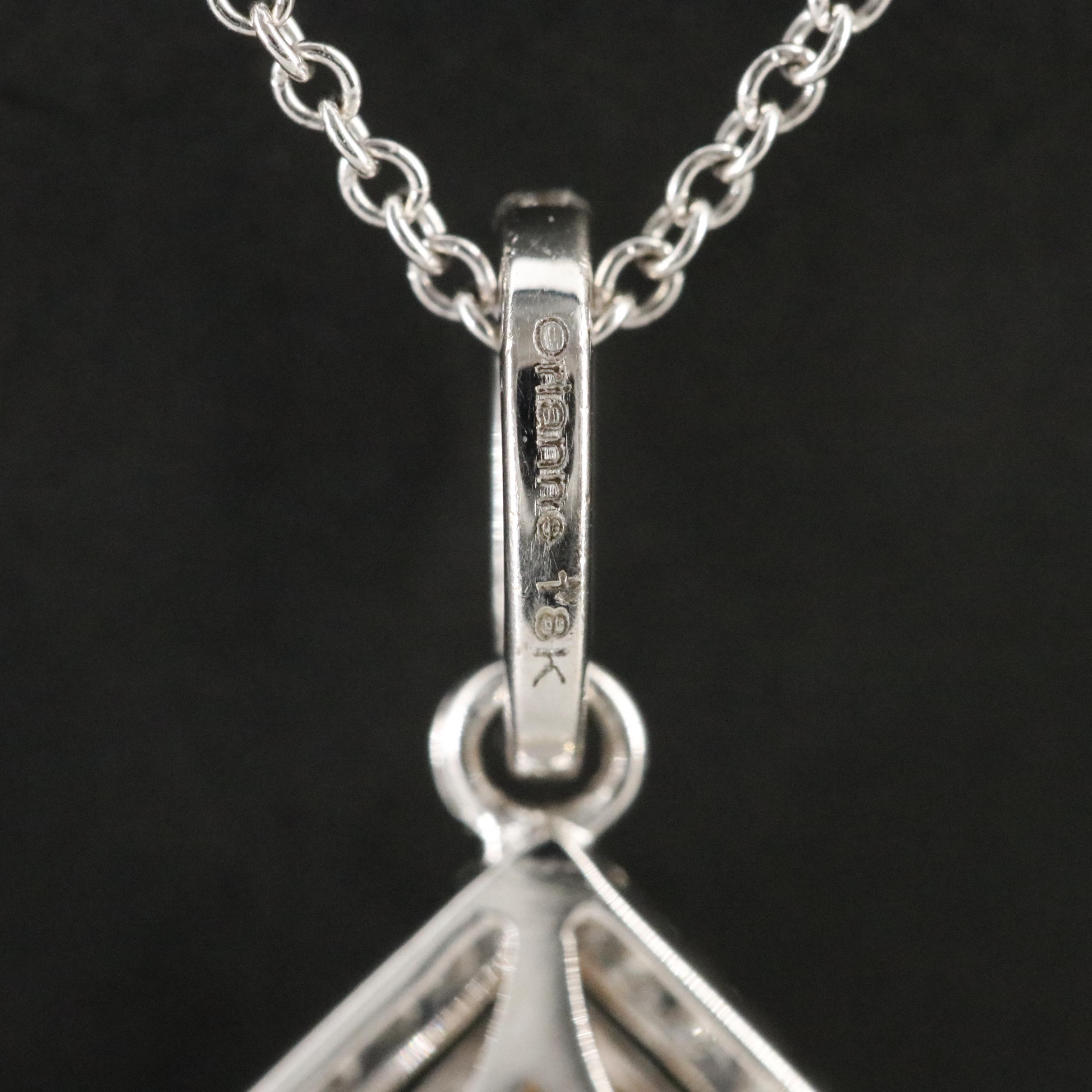 18K Emerald and Diamond Pendant Necklace