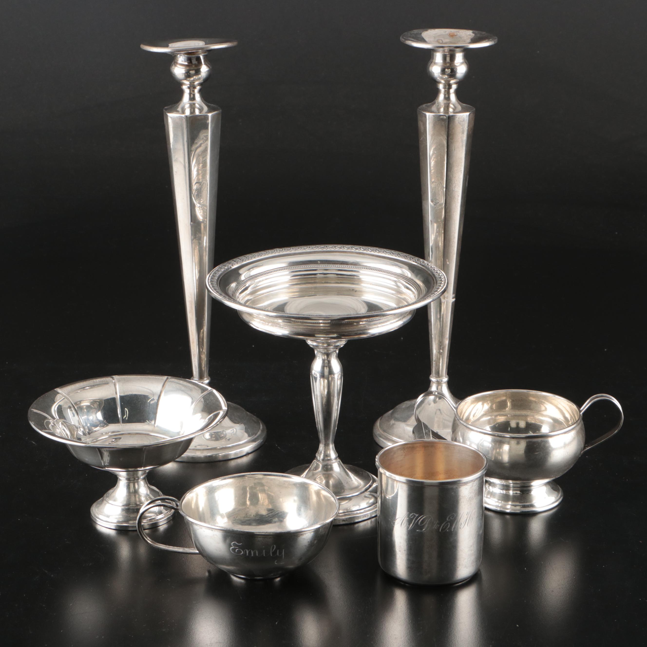 Richard M. Woods Weighted Sterling Candle Holders and More Sterling Décor