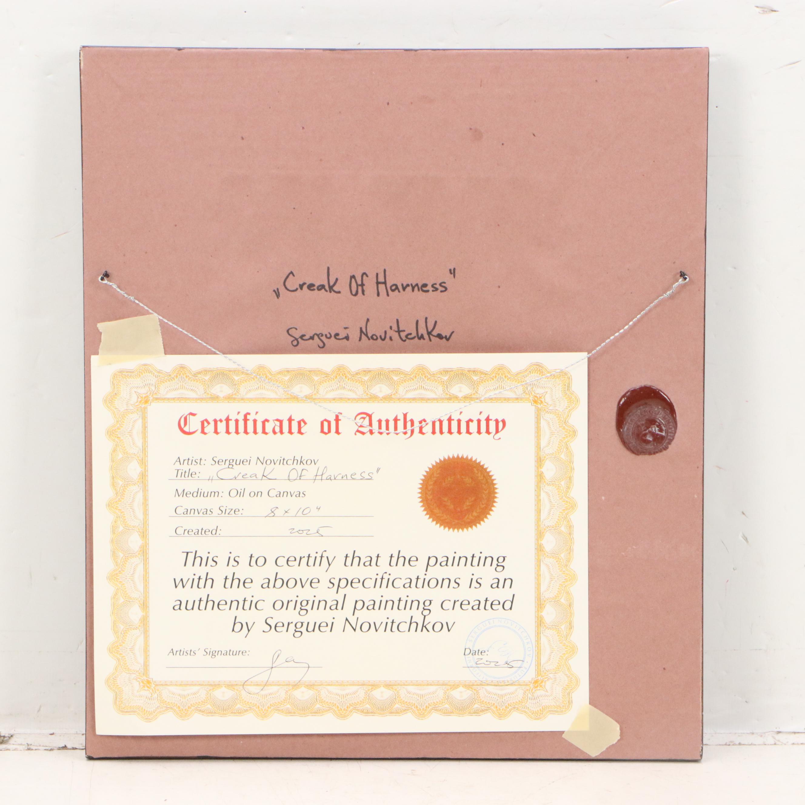 Serguei Novitchkov Abstract Oil Painting "Creak of Harness," 2025