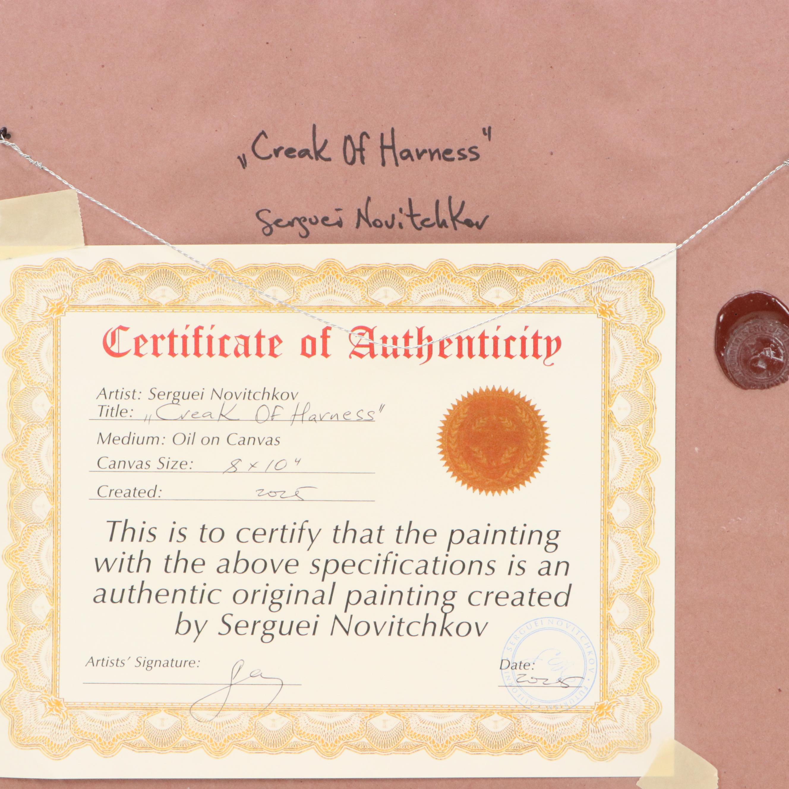 Serguei Novitchkov Abstract Oil Painting "Creak of Harness," 2025