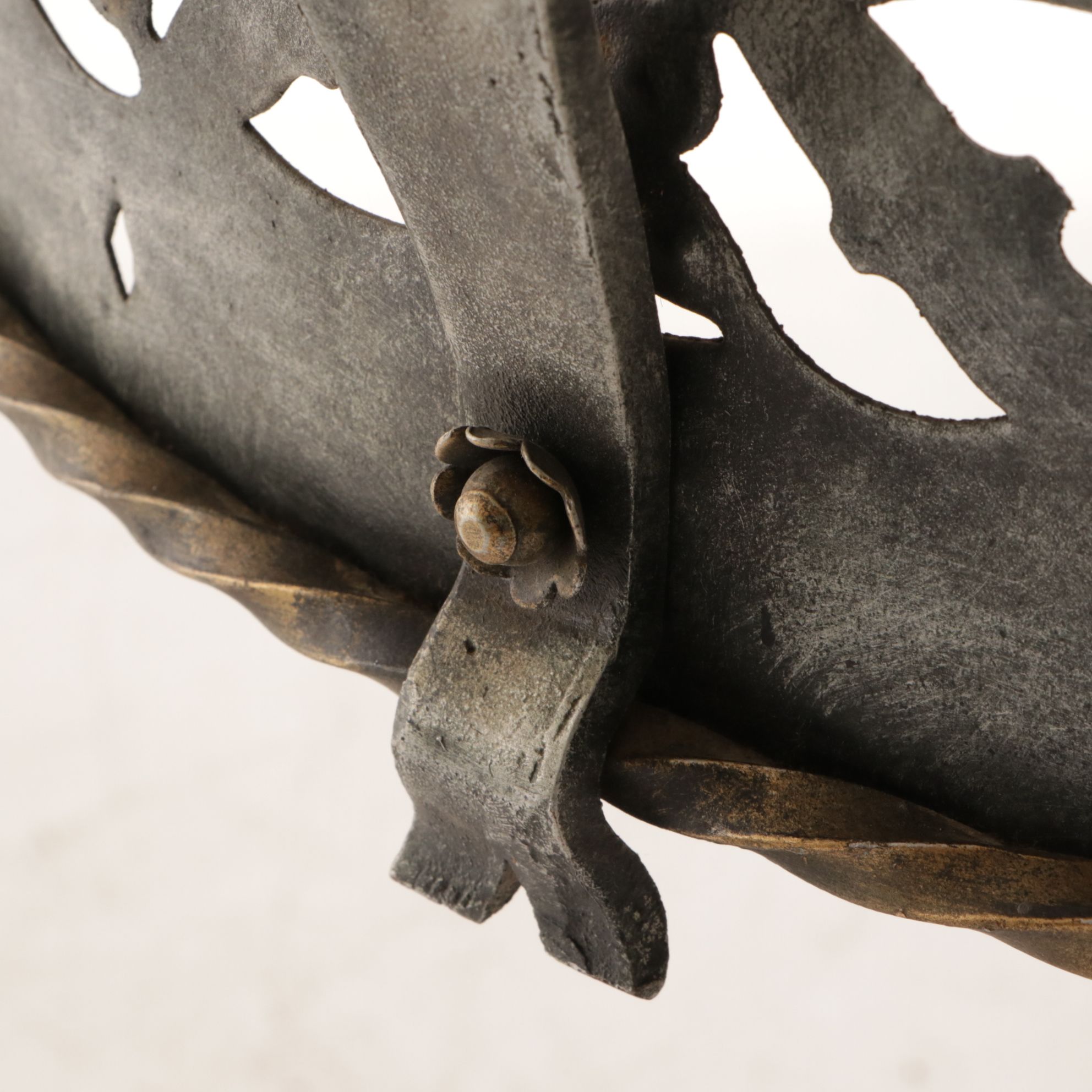 Gothic Style Dragon Motif Wrought Iron Crown Chandelier