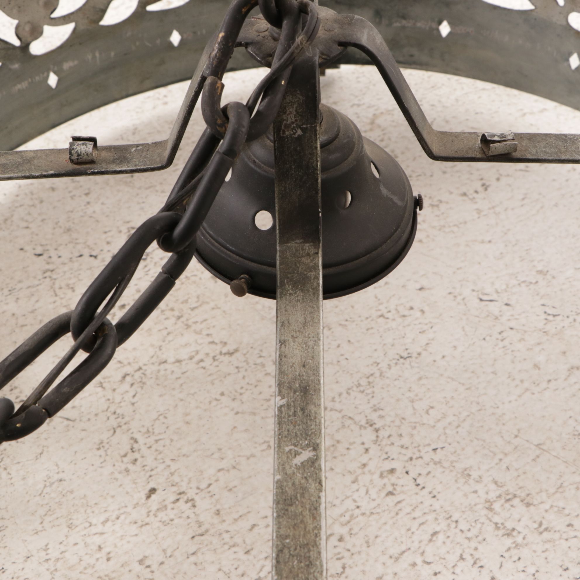 Gothic Style Dragon Motif Wrought Iron Crown Chandelier