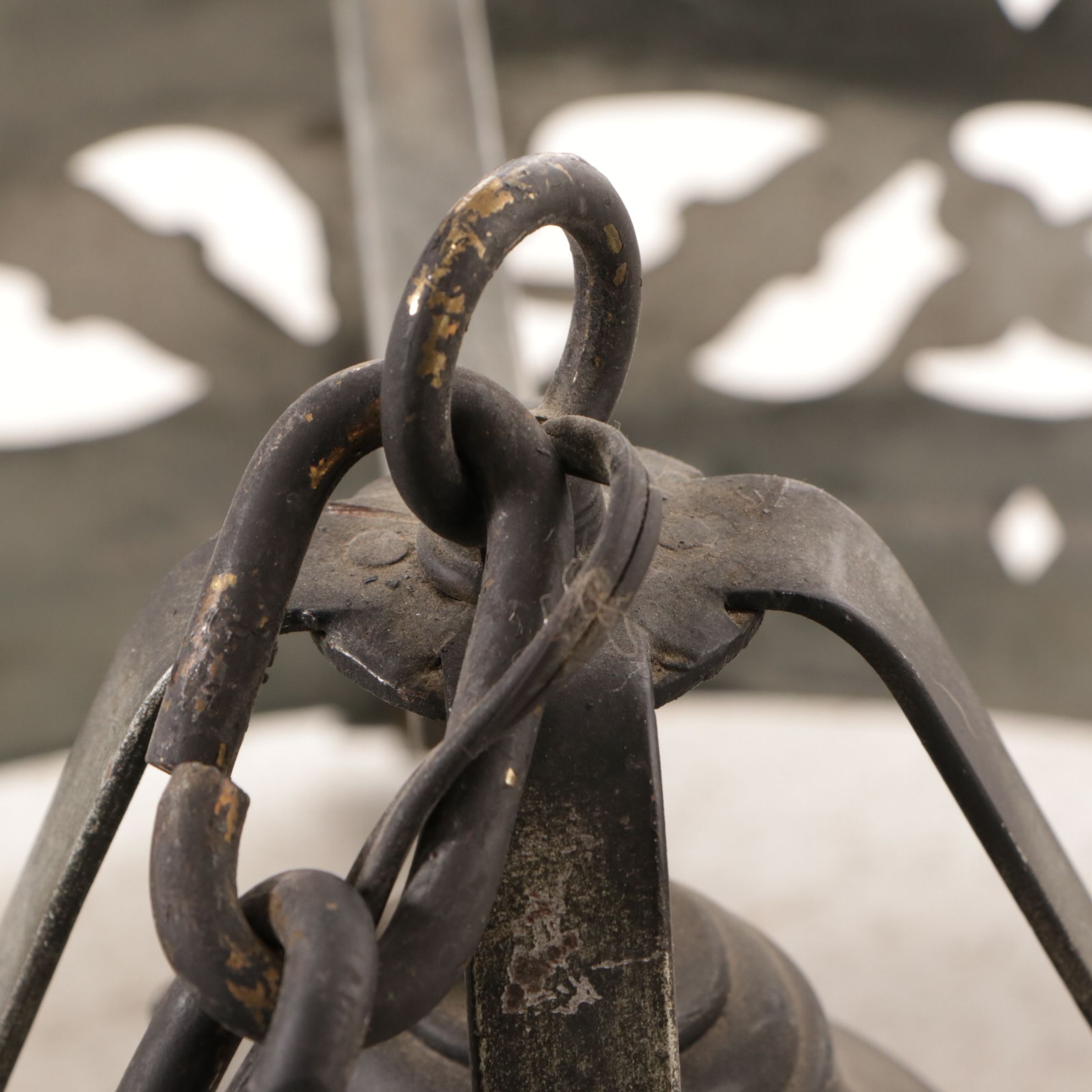 Gothic Style Dragon Motif Wrought Iron Crown Chandelier