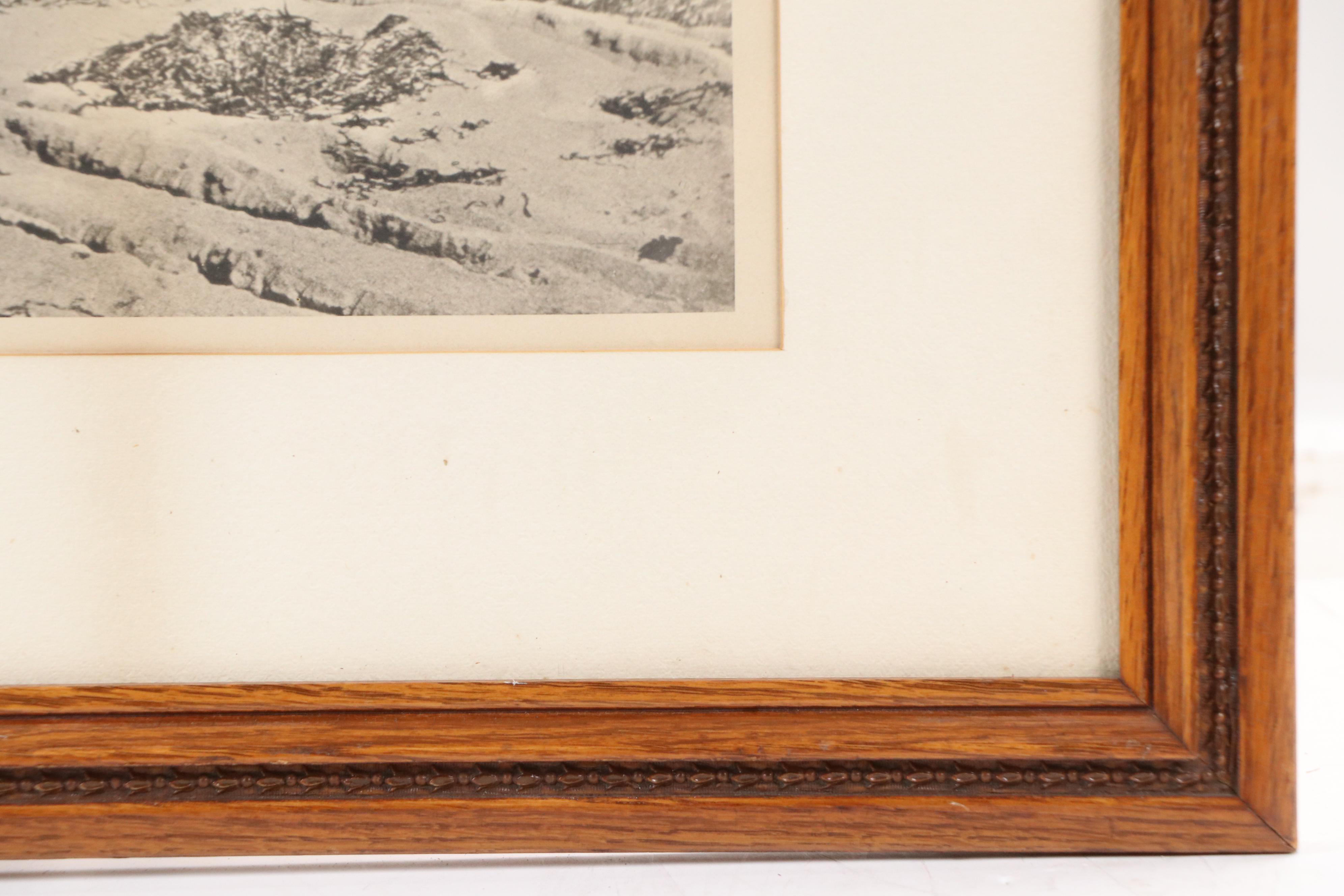 Charles Taber & Co Photogravure of Man and Oxen Tilling Field, 1892