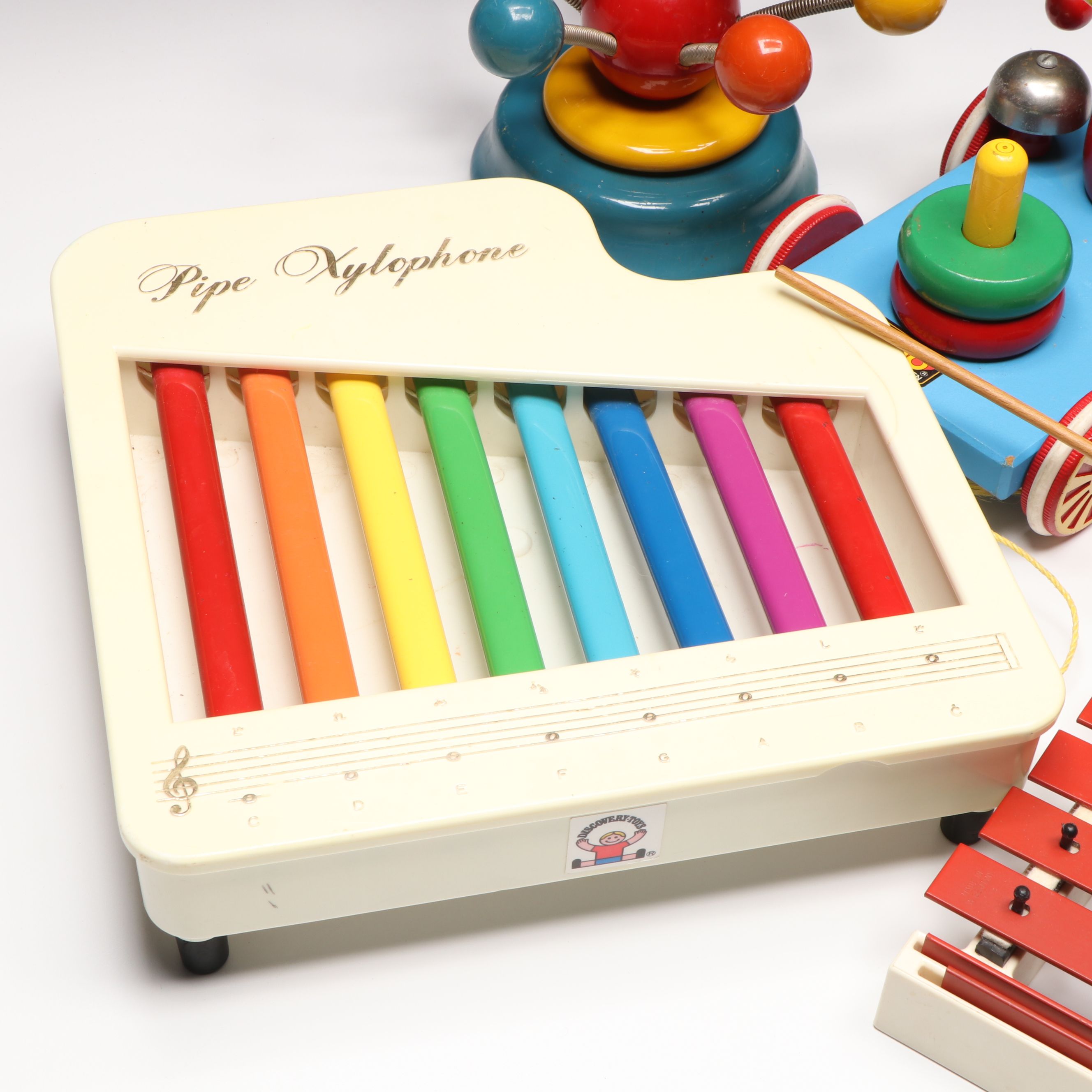 Brio Wooden Clown Pull Toy with More Vintage Children's Instruments and Toys