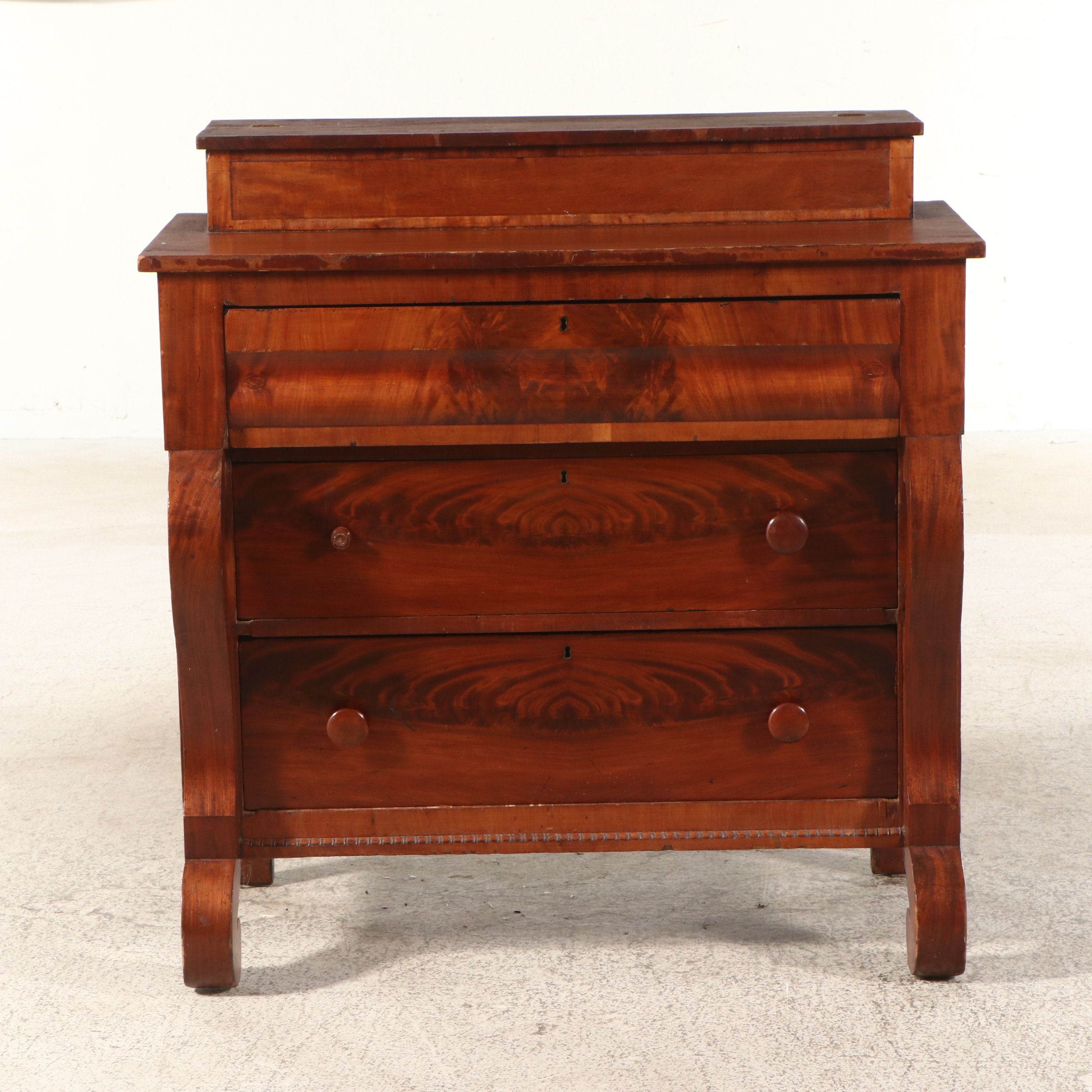 American Empire Style Mahogany Chest of Drawers, Mid to Late 19th Century