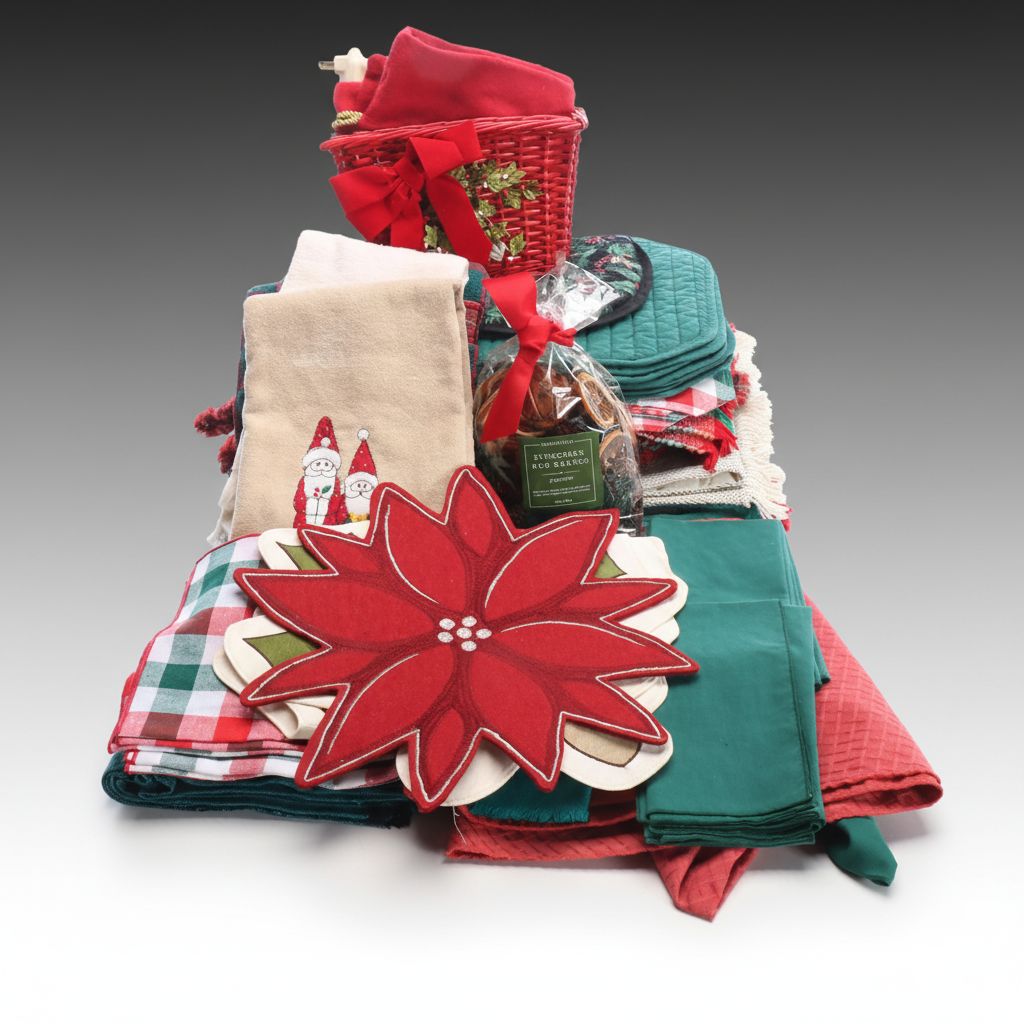 Christmas Tablecloths, Linens, Potpourri and More Seasonal Décor