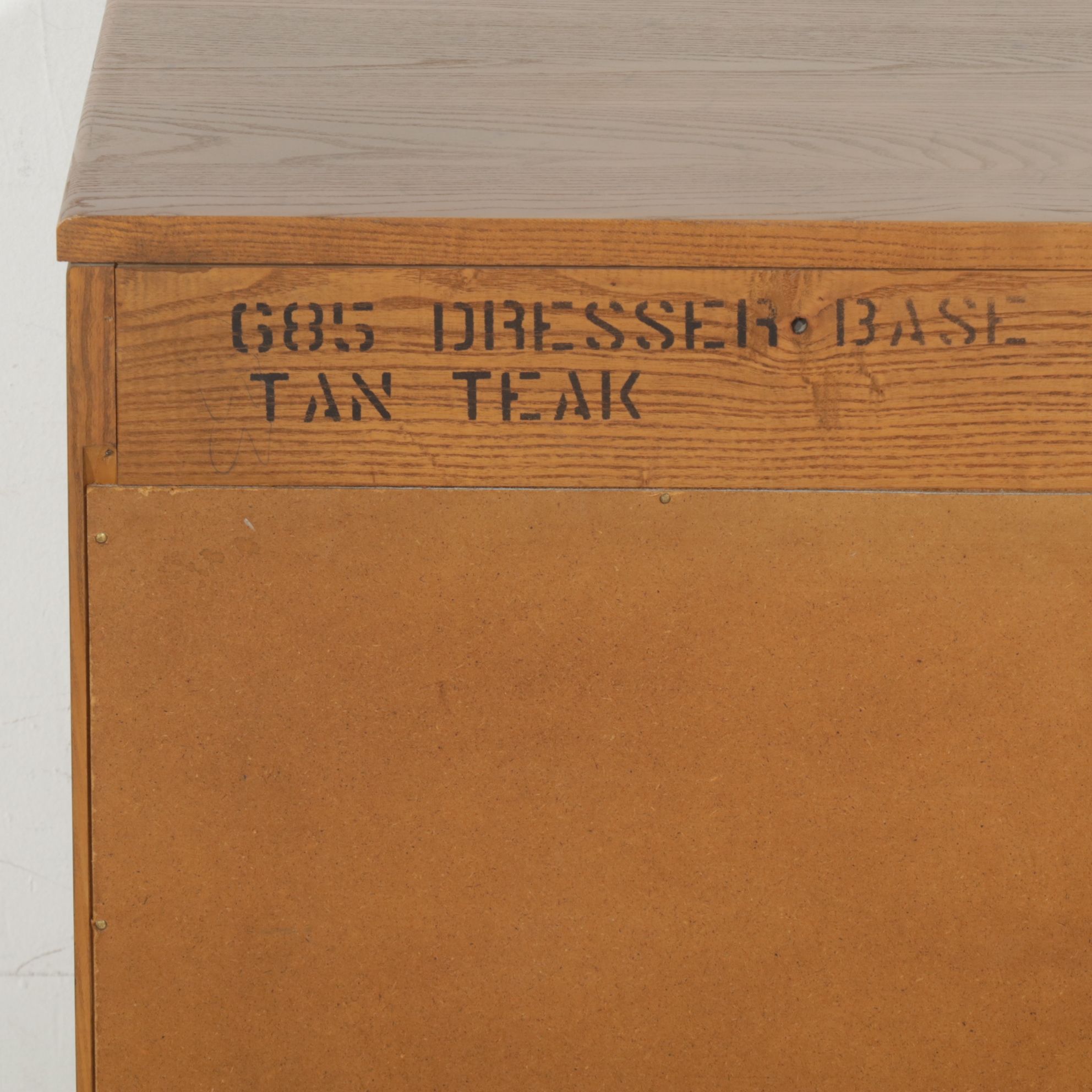 Davis Cabinet Co. Teak Chinoiserie Dresser and Wall Mirror