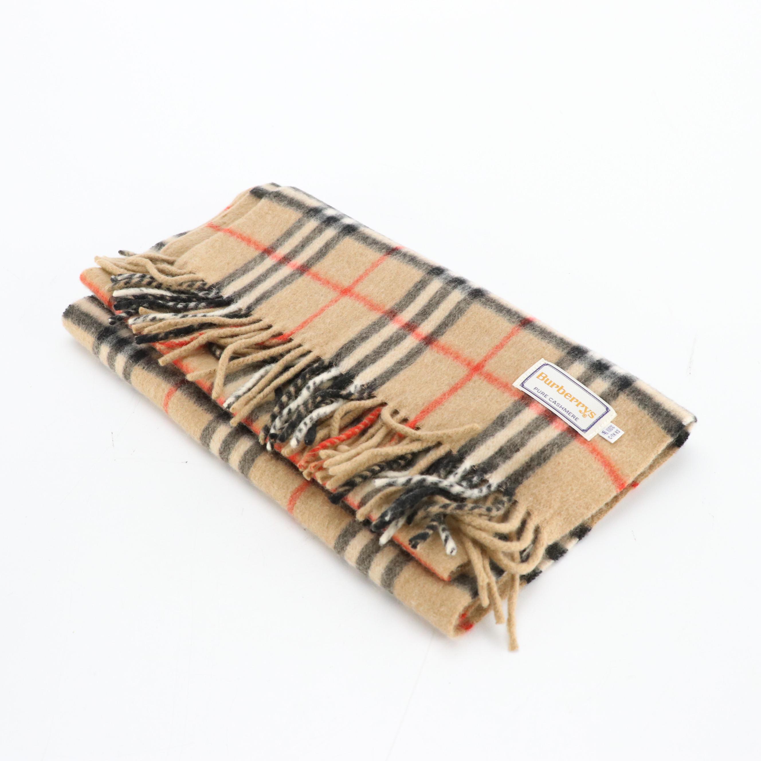 Burberrys House Check Cashmere Fringe Scarf