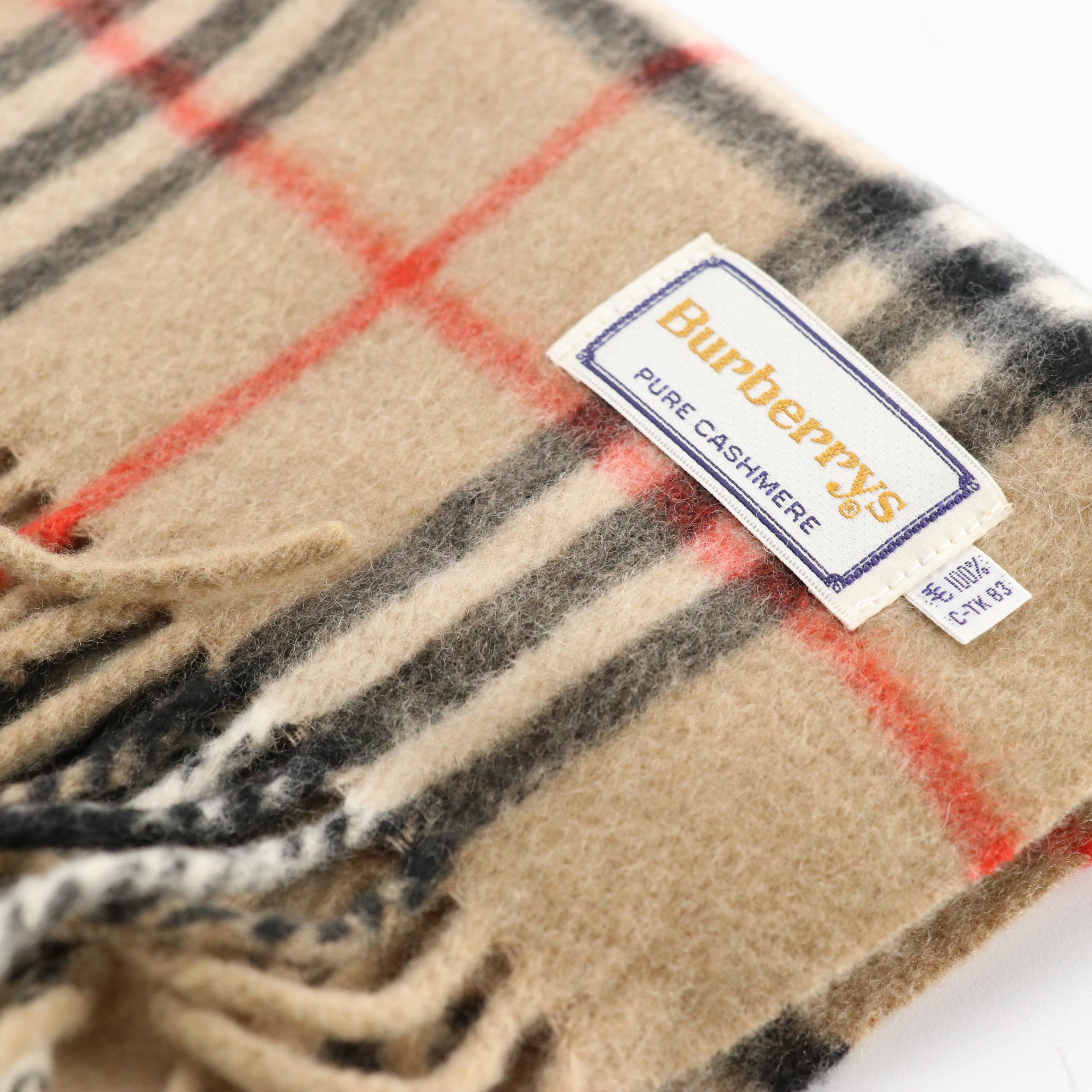 Burberrys House Check Cashmere Fringe Scarf