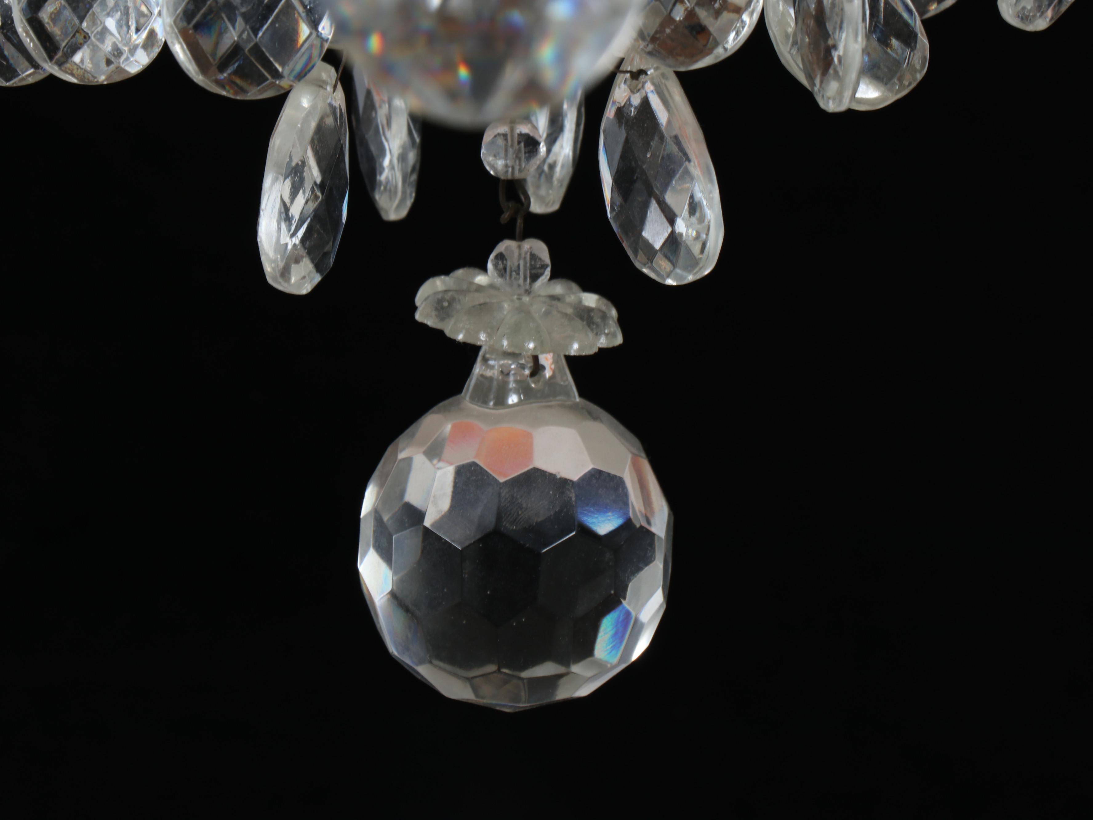 Italian Rococo Style Brass and Crystal Eight-Arm Chandelier