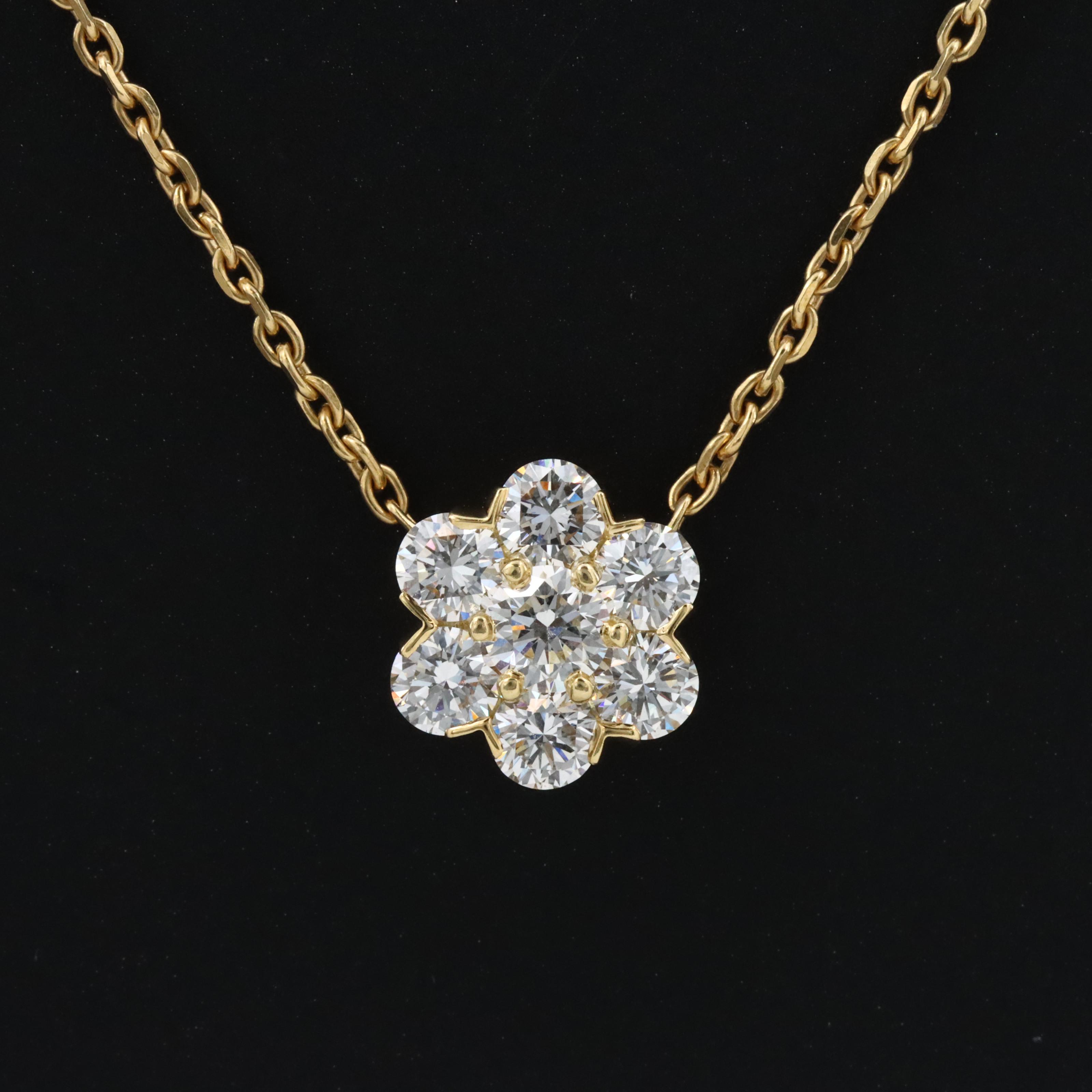 Van Cleef & Arpels Fleurette 18K 0.92 CTW Diamond Necklace