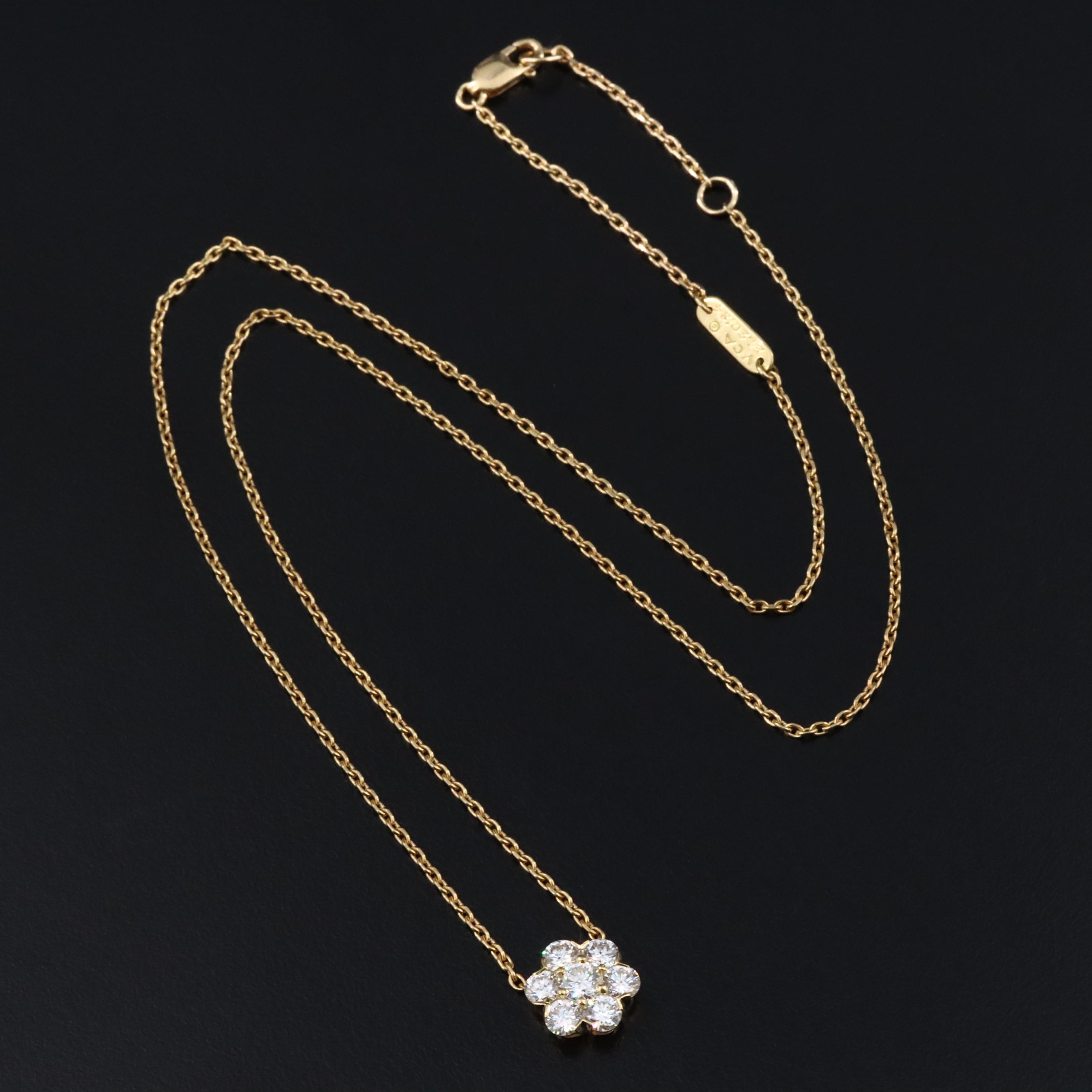 Van Cleef & Arpels Fleurette 18K 0.92 CTW Diamond Necklace