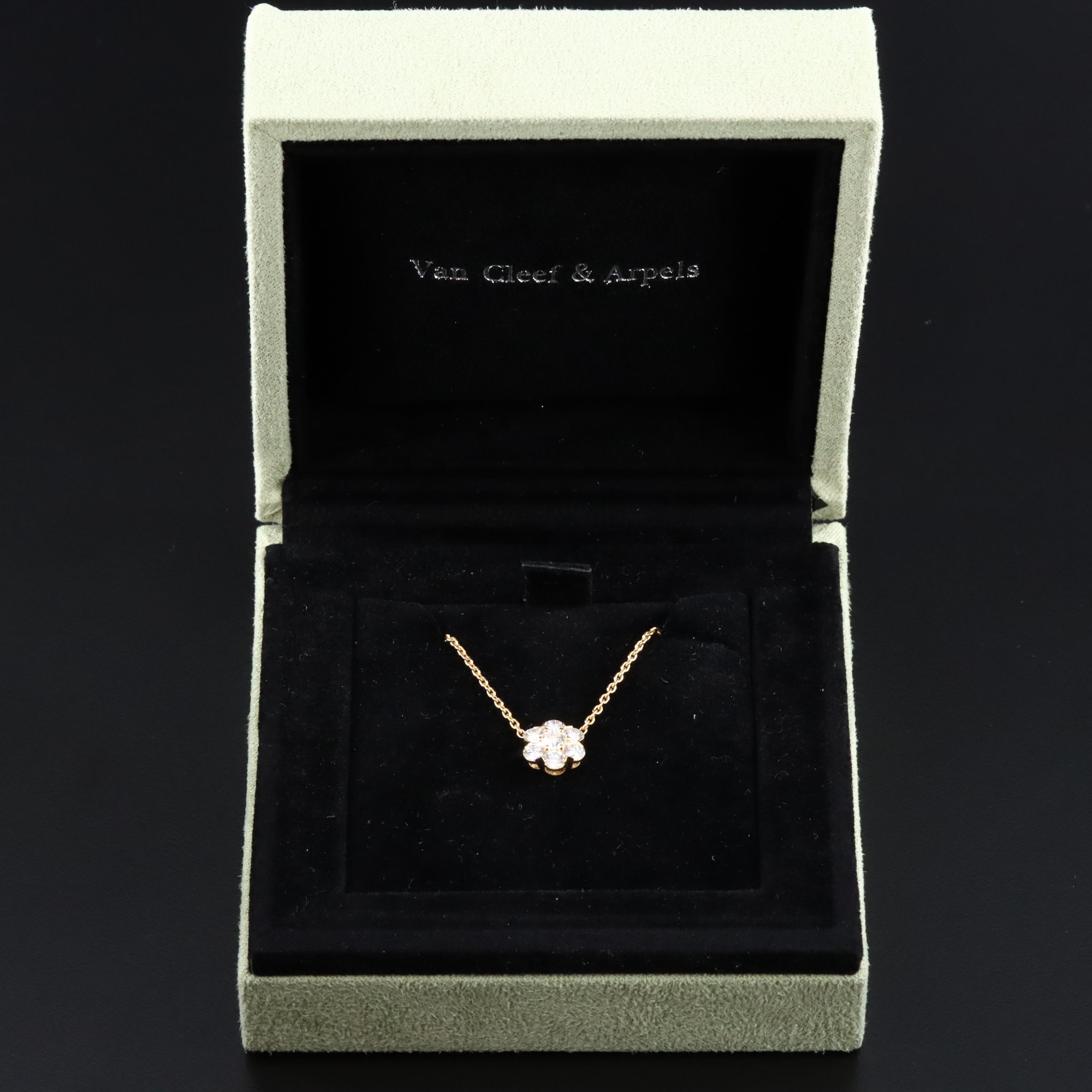 Van Cleef & Arpels Fleurette 18K 0.92 CTW Diamond Necklace