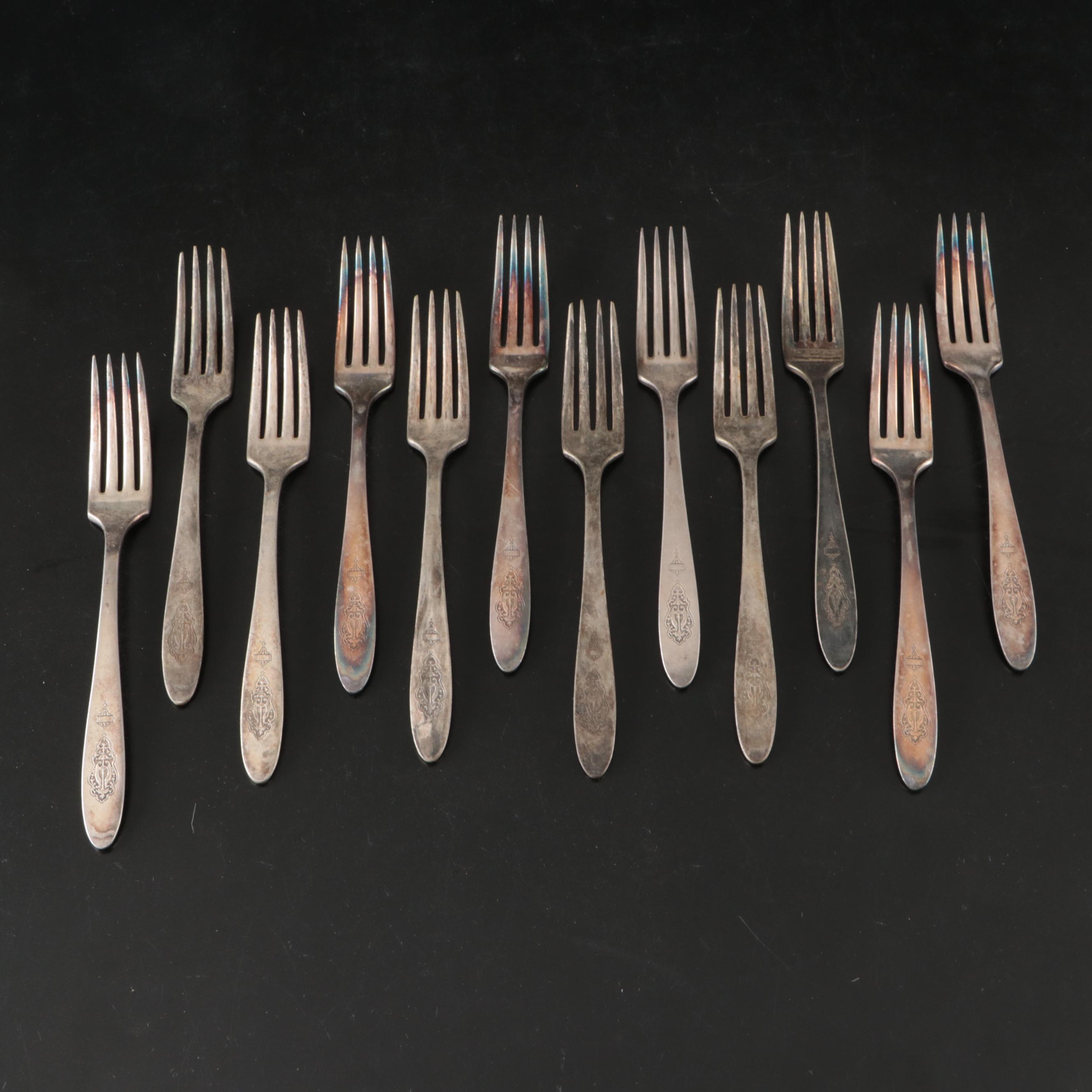 Oneida Community "Bird of Paradise" with Other Silver Plate Flatware, 1923