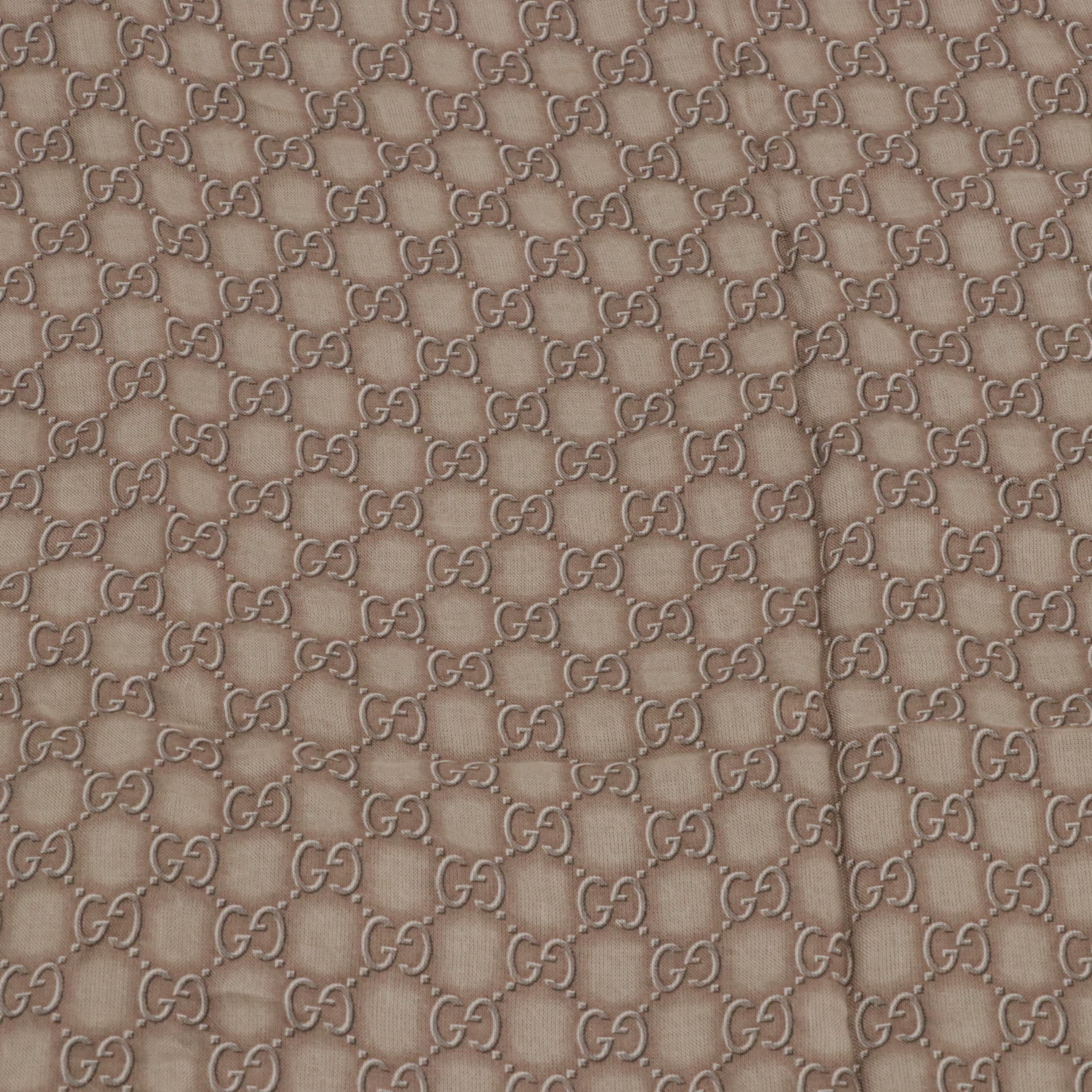 Gucci Brown Ombre Shadow GG Print Shawl Scarf