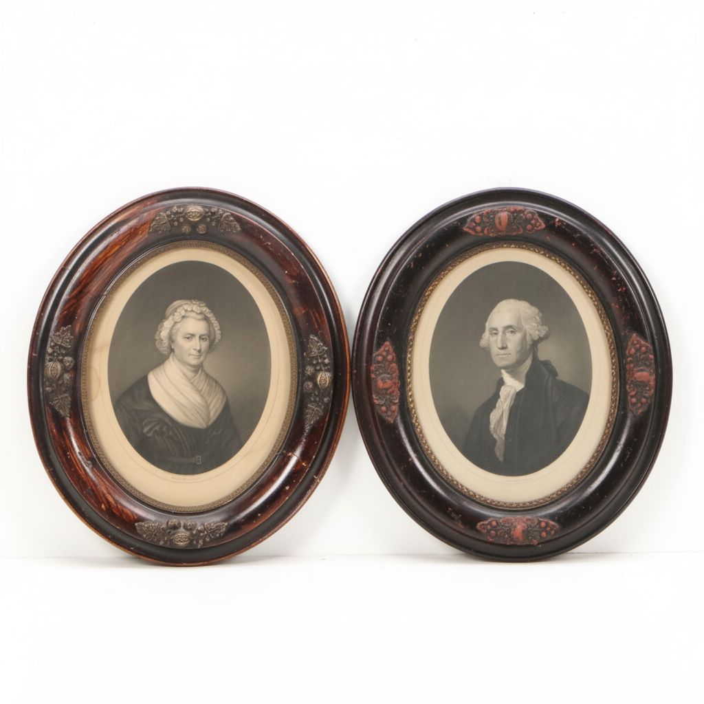 George and Martha Washington Engravings After Gilbert Stuart, 19th Century