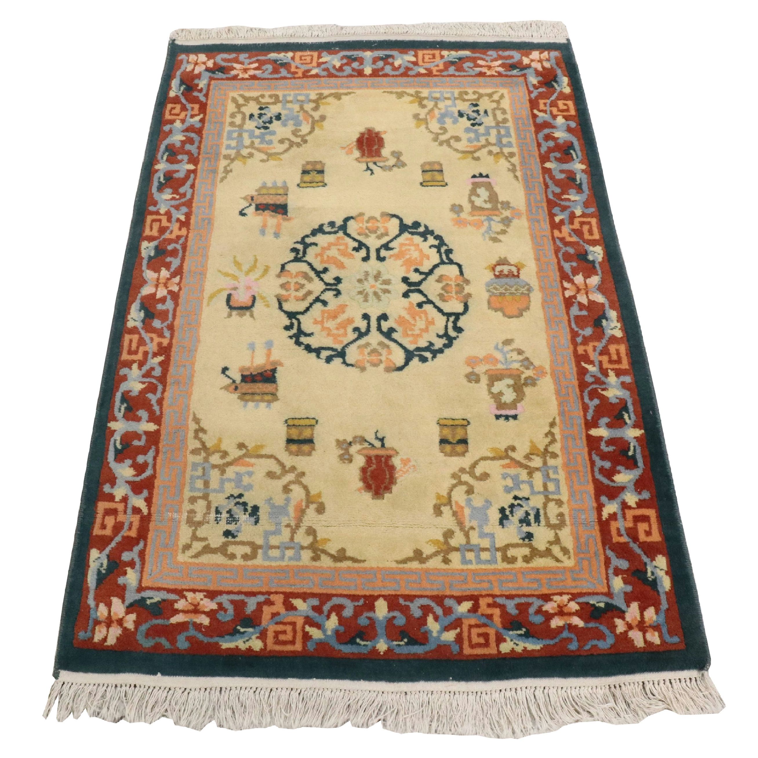 3'11 x 6'6 Hand-Knotted Chinese Peking Area Rug